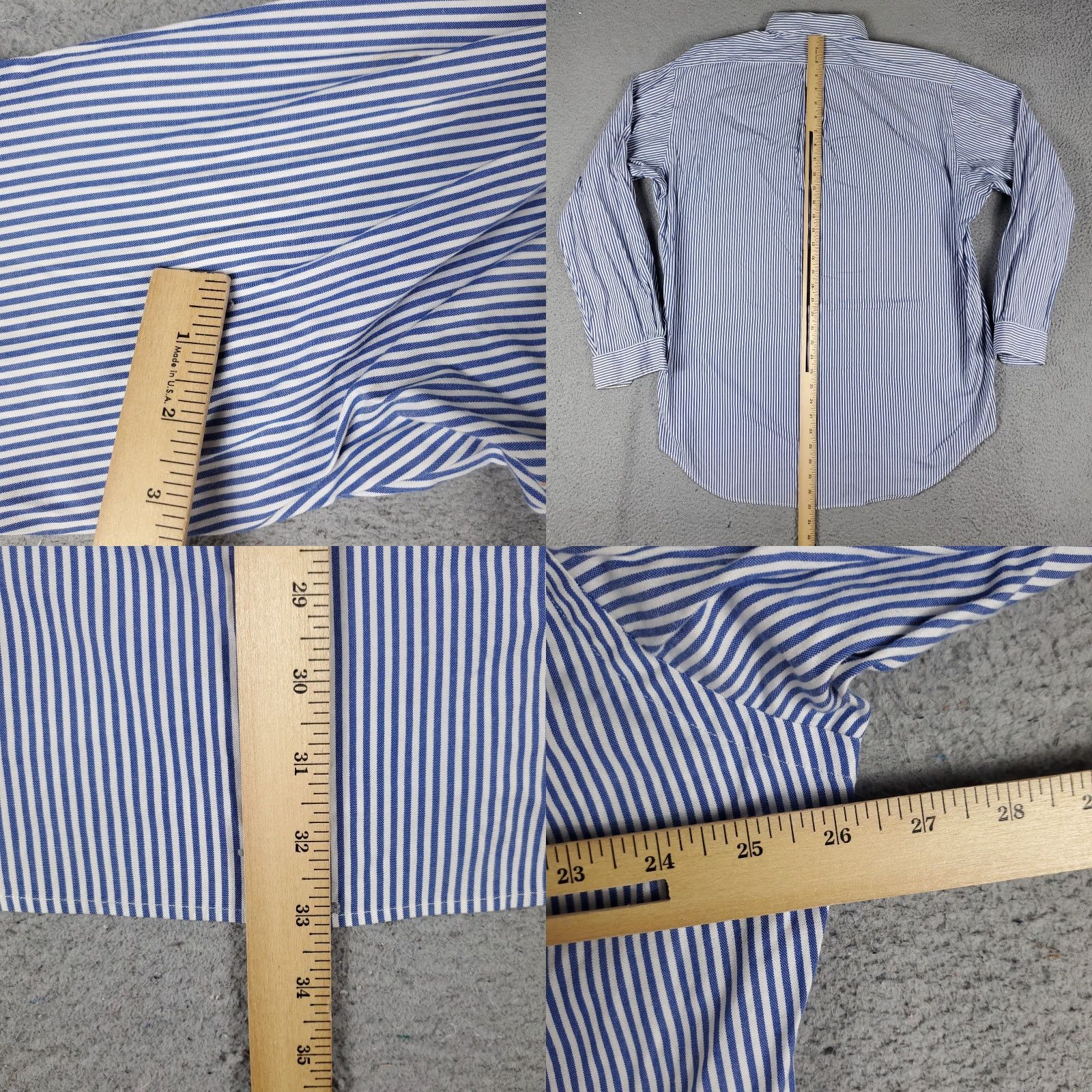 Ralph Lauren Ralph Lauren Dress Shirt Mens Size 16.5 Blue Striped Button Up Long Sleeve Regular Fit Size 42R - 8 Thumbnail