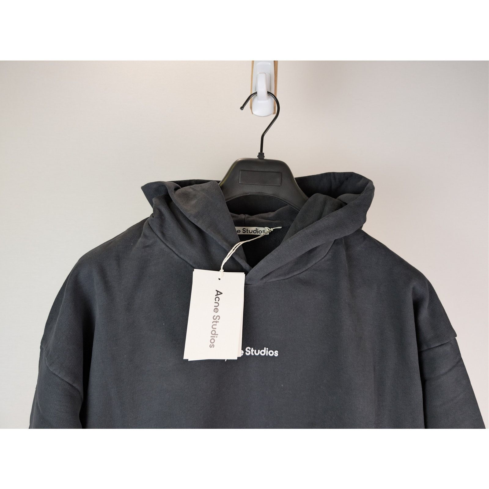 Acne Studios o1rshd1 Logo-Print Cotton Hoodie in Black XL Size US XL / EU 56 / 4 - 3 Thumbnail