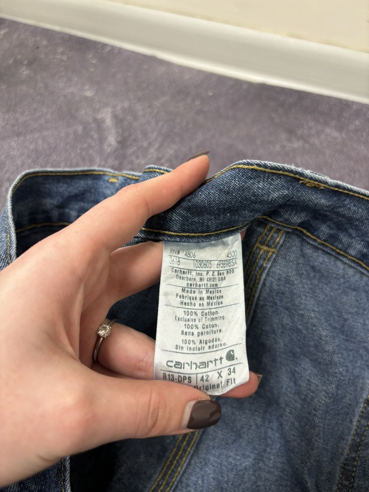 Carhartt Vintage 90s Carhartt USA Blue Denim Work Hype Baggy Jeans Size US 42 / EU 58 - 16 Thumbnail
