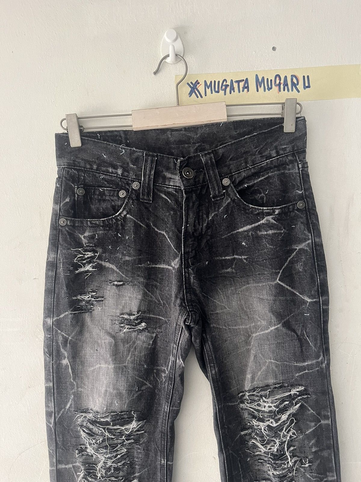 Japanese Brand × Vintage UNBRAND RIPPED DISTRESSED DENIM PANT Size US 28 / EU 44 - 2 Thumbnail