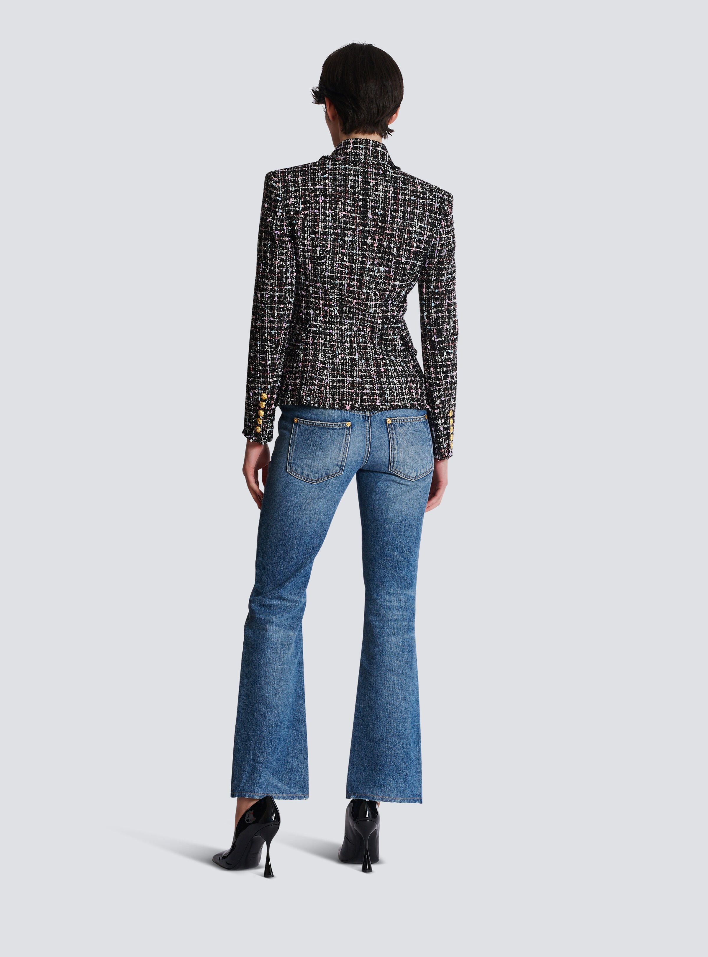 Balmain o1s1wg110825 Double Breasted Tweed Blazer in Black Size M / US 6-8 / IT 42-44 - 4 Thumbnail