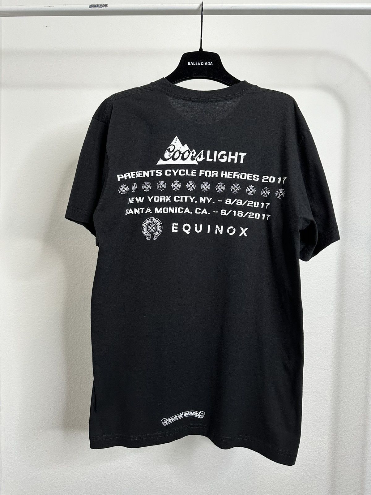 image of Chrome Hearts 2017 Equinox Cycle For Heroes T Shirt Size M in Black, Men's