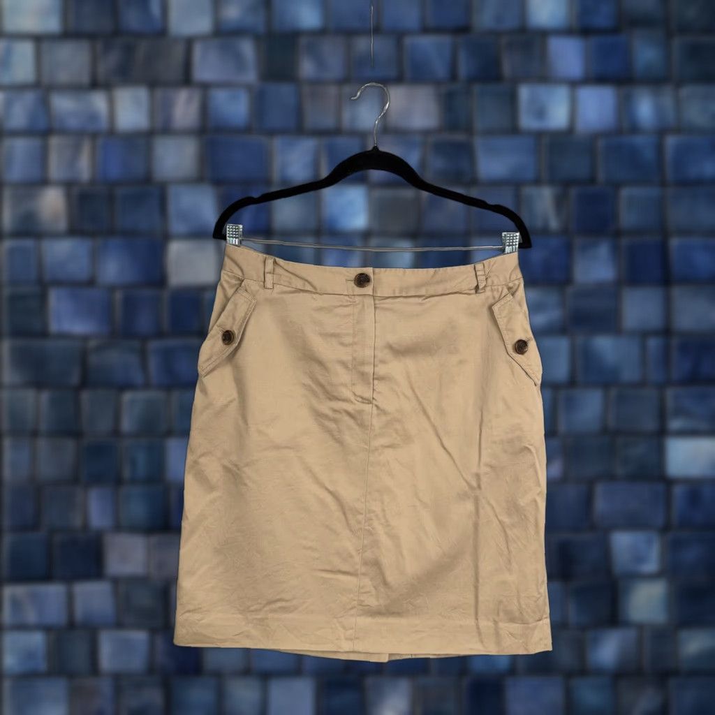 Brooks Brothers Brooks Brothers Skirt Womens 10 Beige Twill Lined Pockets Pencil Career Workwear Size 32" / US 10 / IT 46 - 1 Thumbnail