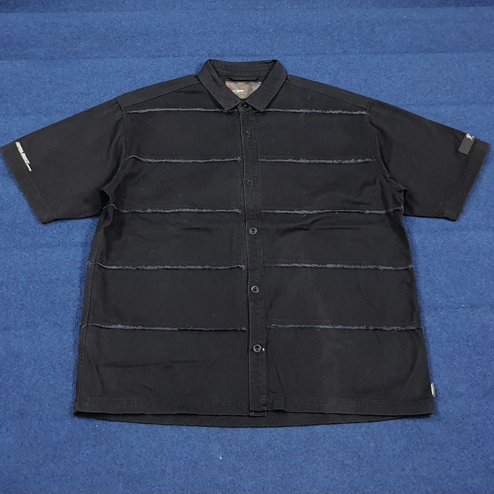 Japanese Brand black peace now button up bat collar shirt | Grailed