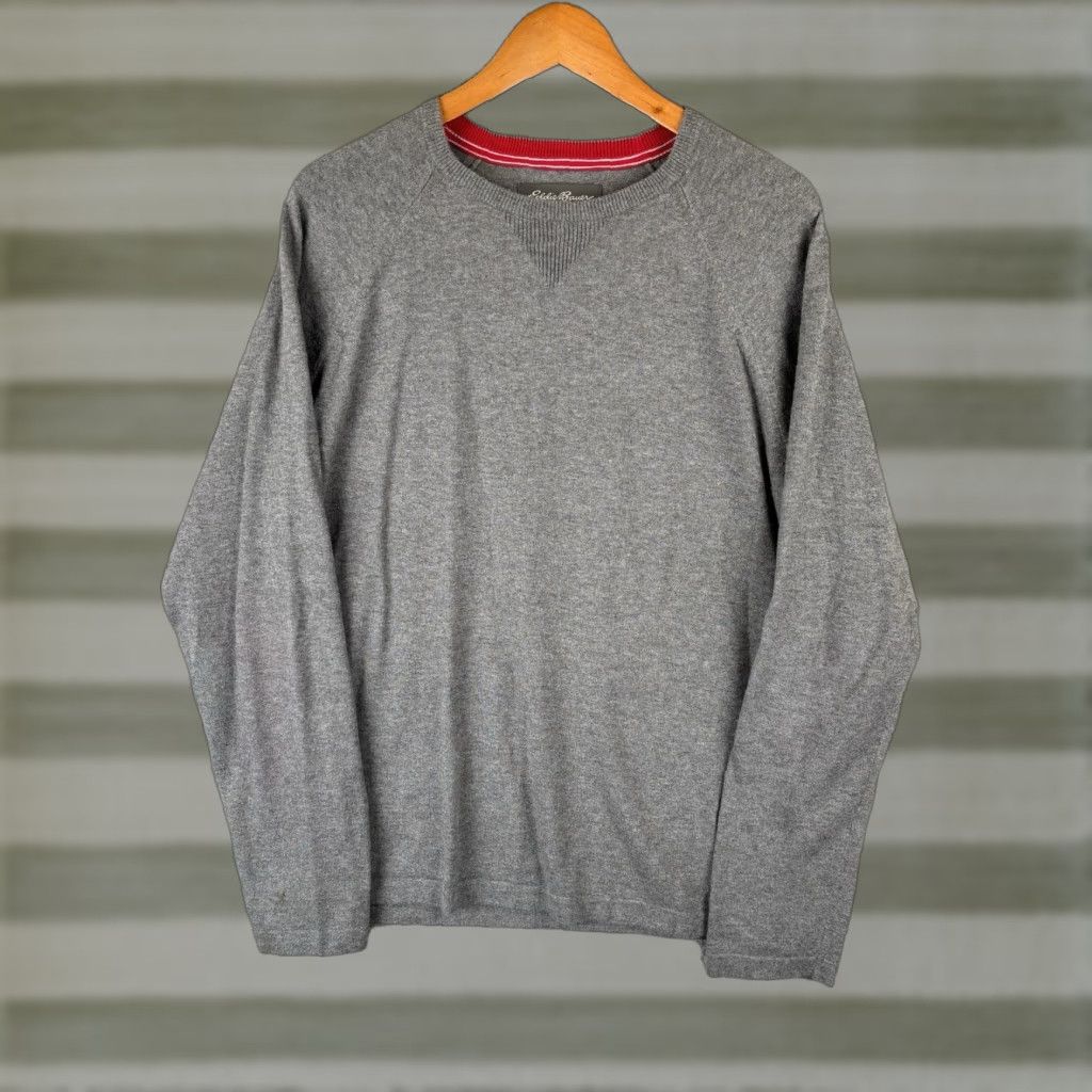 Eddie Bauer Eddie Bauer Sweater Men’s L Gray Cashmere Blend Crewneck Travex Pullover Casual Classic Preppy Outdoor Mens Size US L / EU 52-54 / 3 - 1 Thumbnail