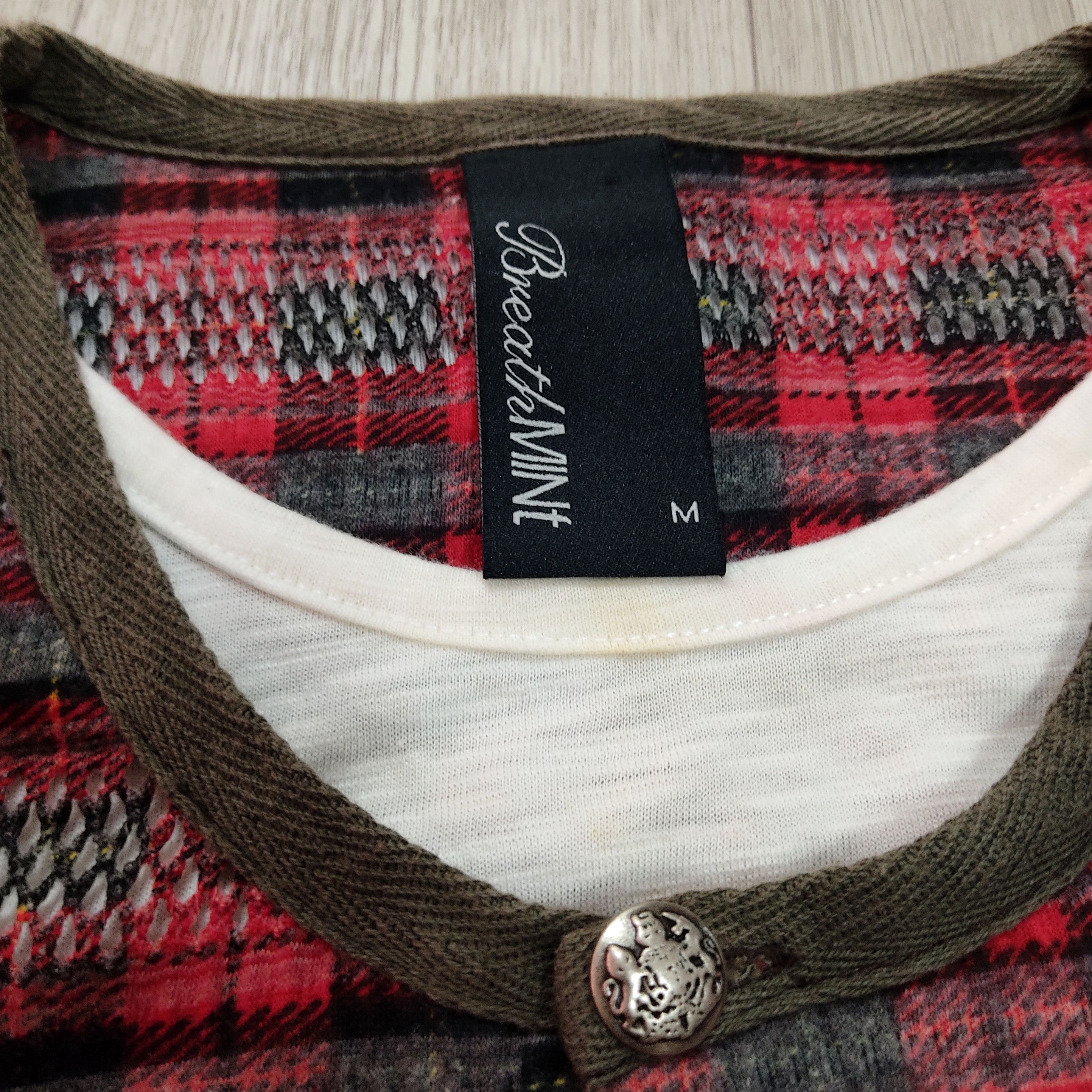 Japanese Brand BreathMINT Number(N)ine Aesthetic Grunge Plaid Layered Tee Size US S / EU 44-46 / 1 - 6 Thumbnail