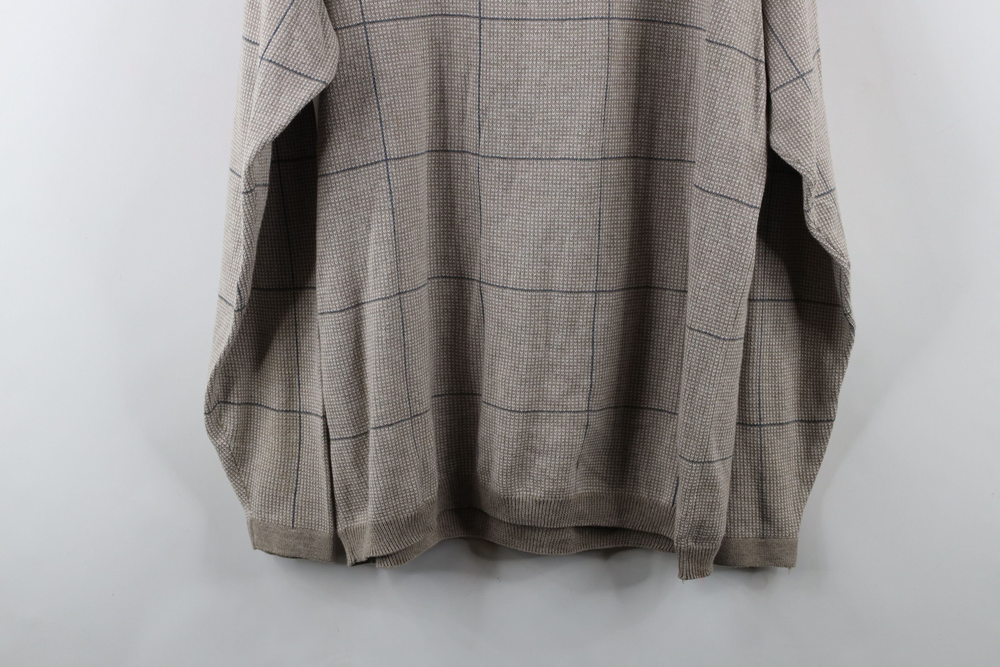 Nautica × Vintage Vintage 90s Nautica Cotton Knit Crewneck Sweater Plaid Size US L / EU 52-54 / 3 - 11 Thumbnail