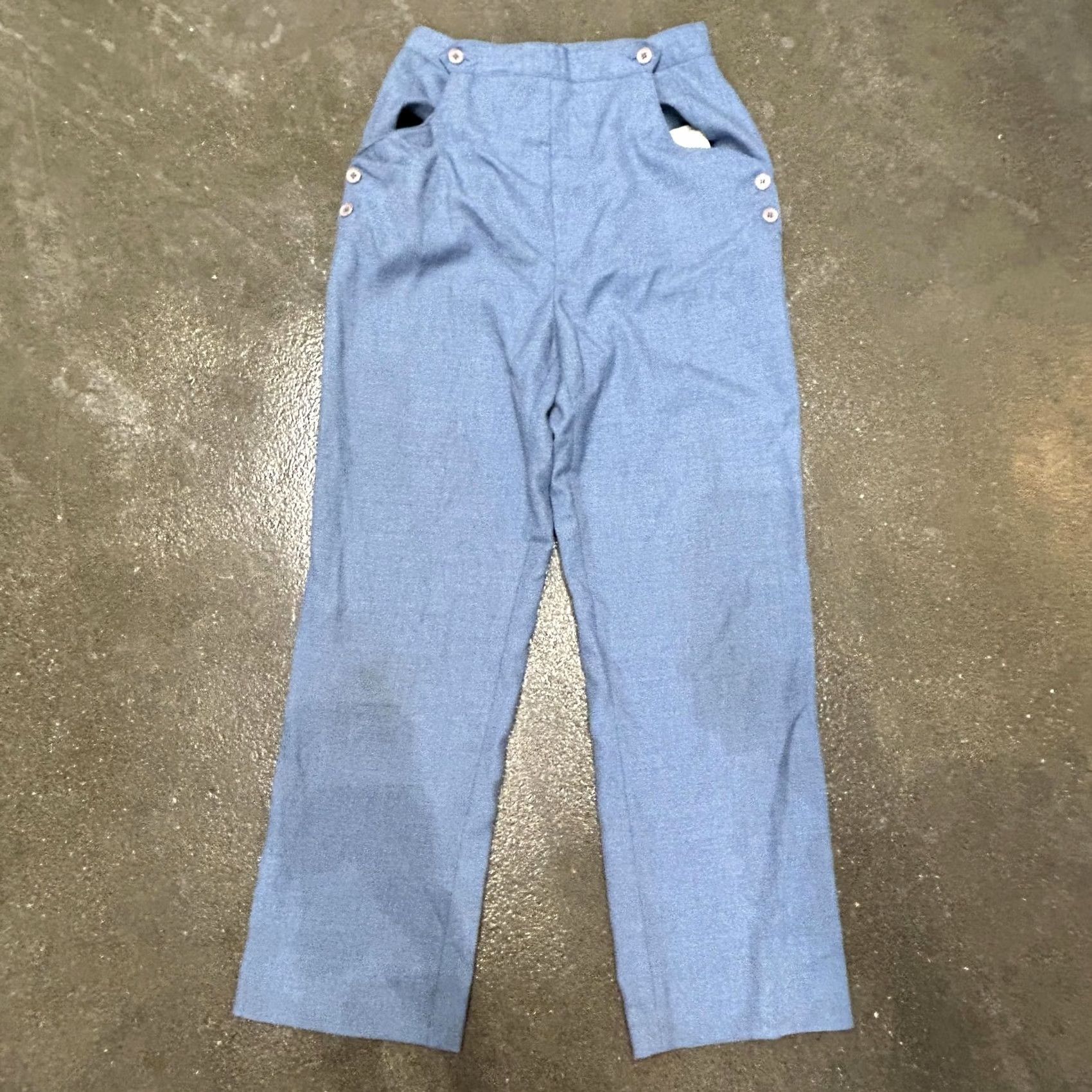 Vintage VINTAGE Jean Nicole Pants Womens 7 Blue Twill High Waist Straight Leg Buttons Pants Women Blue 90s Business Casual Mens Womens Boys Girls Size 28" / US 6 / IT 42 - 2 Thumbnail