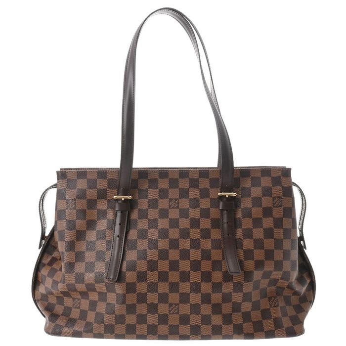 Louis Vuitton Paris Womens Chelsea Damier Ebene Canvas Tote Handbag Brown