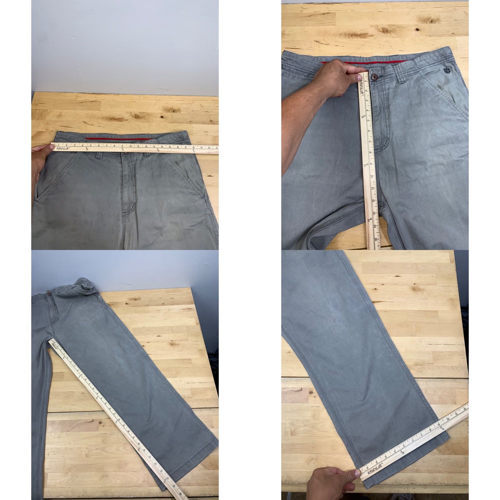 Element Element Pants Skateboarding Men 36x28 Gray Distress Pockets 11955 Size US 36 / EU 52 - 8 Thumbnail