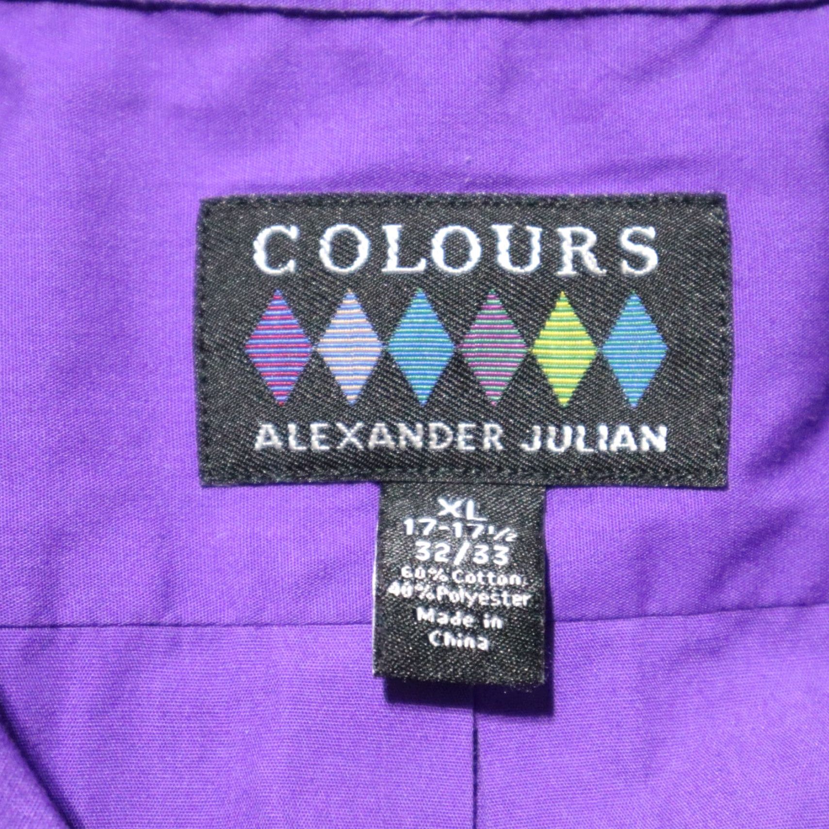 Alexander Julian Alexander Julian Colours Button Up Shirt Long Sleeve Mens XL 17 17.5 32/33 Purple Cotton Blend Solid Button-Down Shirt Men Size US M / EU 48-50 / 2 - 3 Thumbnail