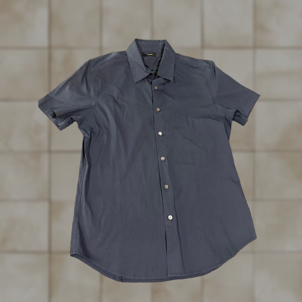 Theory Theory Button-Up Shirt Mens Medium Blue Short Sleeve Lightweight Casual Size US M / EU 48-50 / 2 - 1 Thumbnail