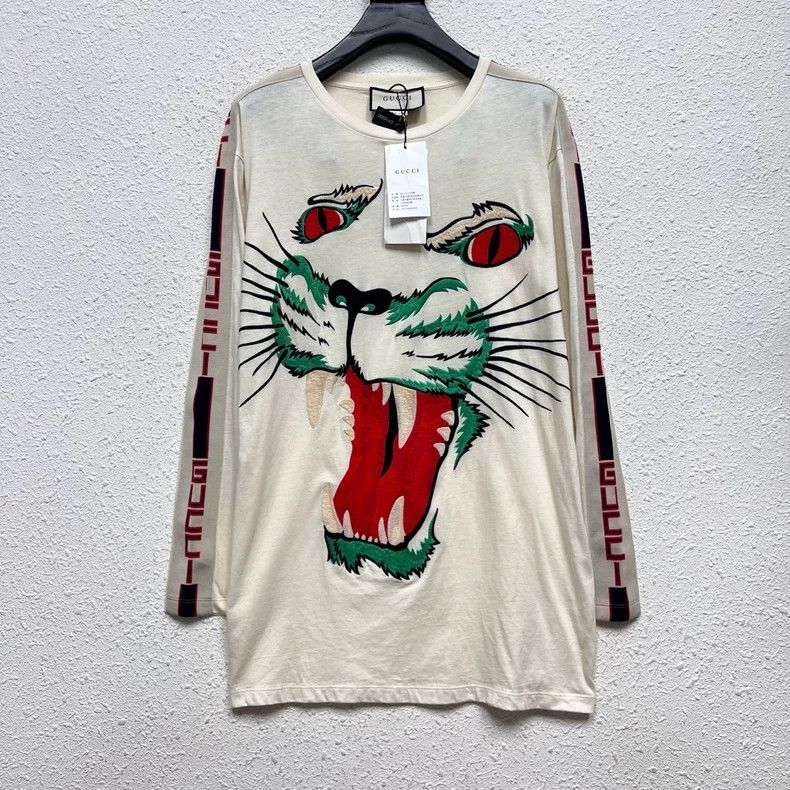 Gucci Tiger Embroidered Long Sleeve Shirt - dmc