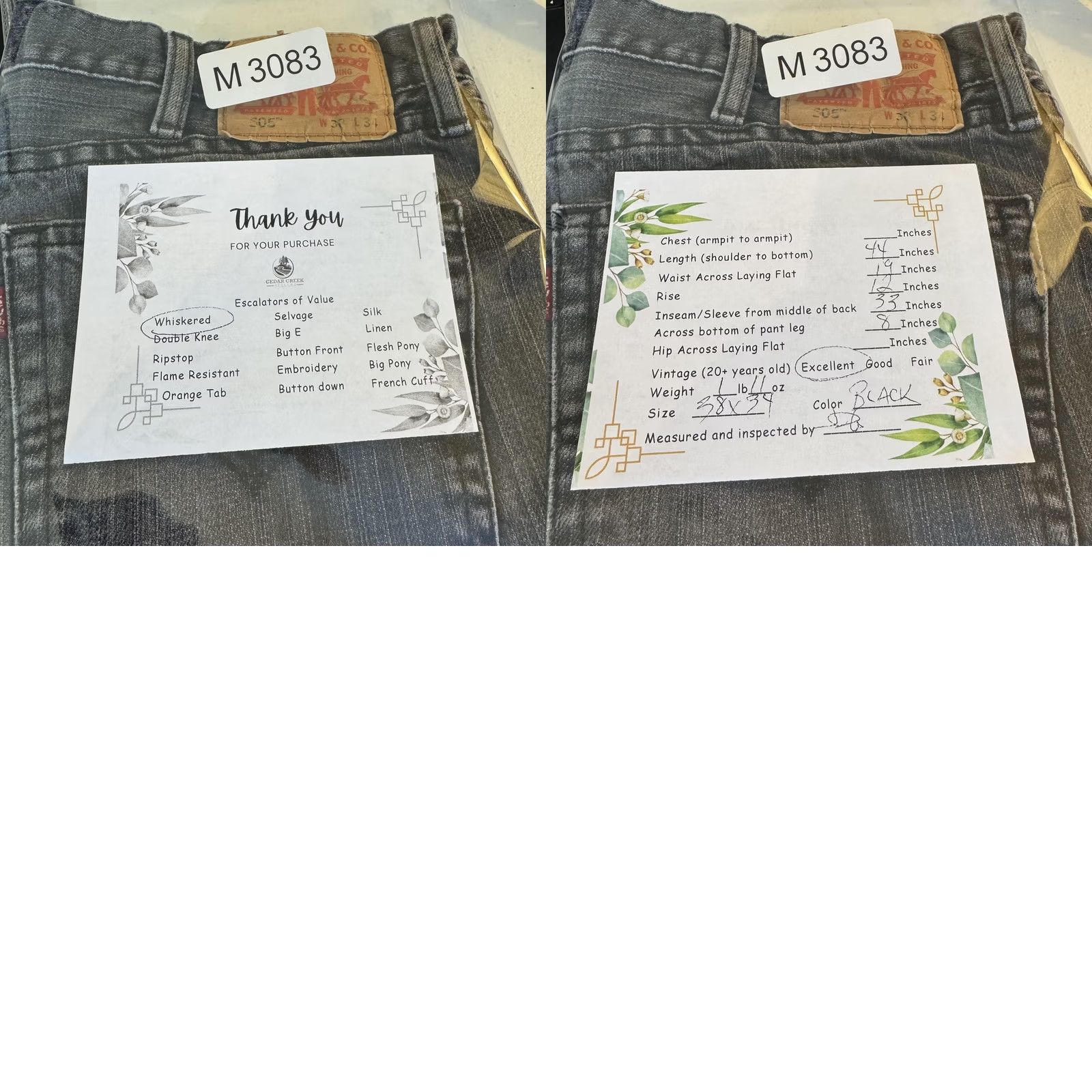 Levi's Levi's 505 Jeans Mens 38x34 Black Gray Regular Fit Straight Denim Casual Size US 38 / EU 54 - 8 Thumbnail