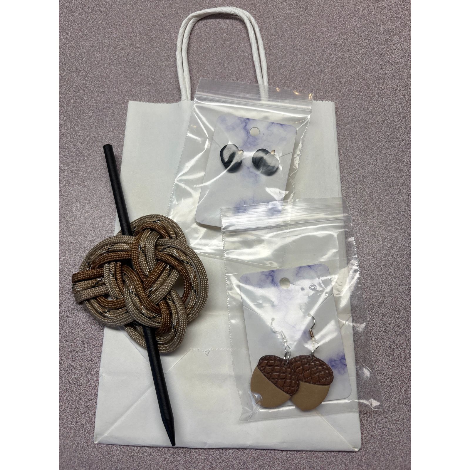 Handmade Gift Set Ready To Go Hair Accessory and Earrings Fall Themed Size ONE SIZE - 1 Thumbnail
