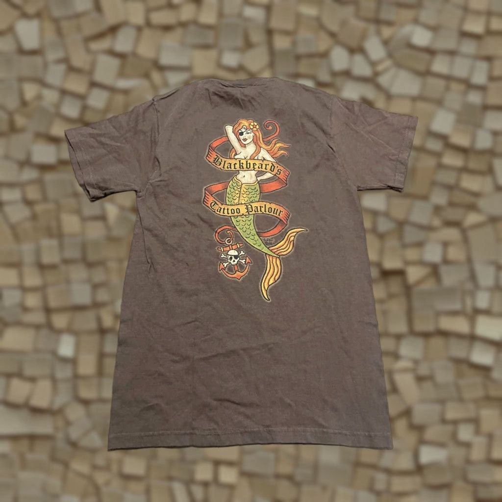 Vintage Blackbeard Shirt Men S Brown "Black Beard Tattoo Parlor" T-Shirt Size US S / EU 44-46 / 1 - 1 Thumbnail