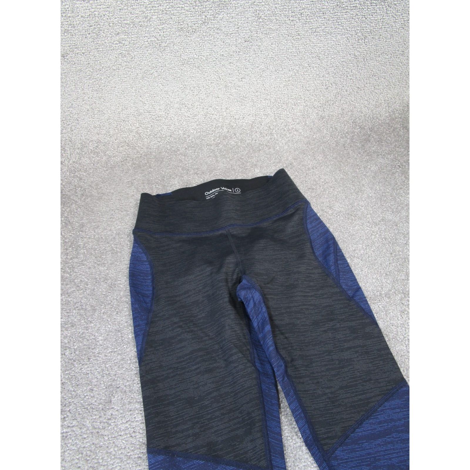 Outdoor Voices Outdoor Voices Leggings Womens Small Black & Blue Colorblock Compression Size 28" / US 6 / IT 42 - 2 Thumbnail
