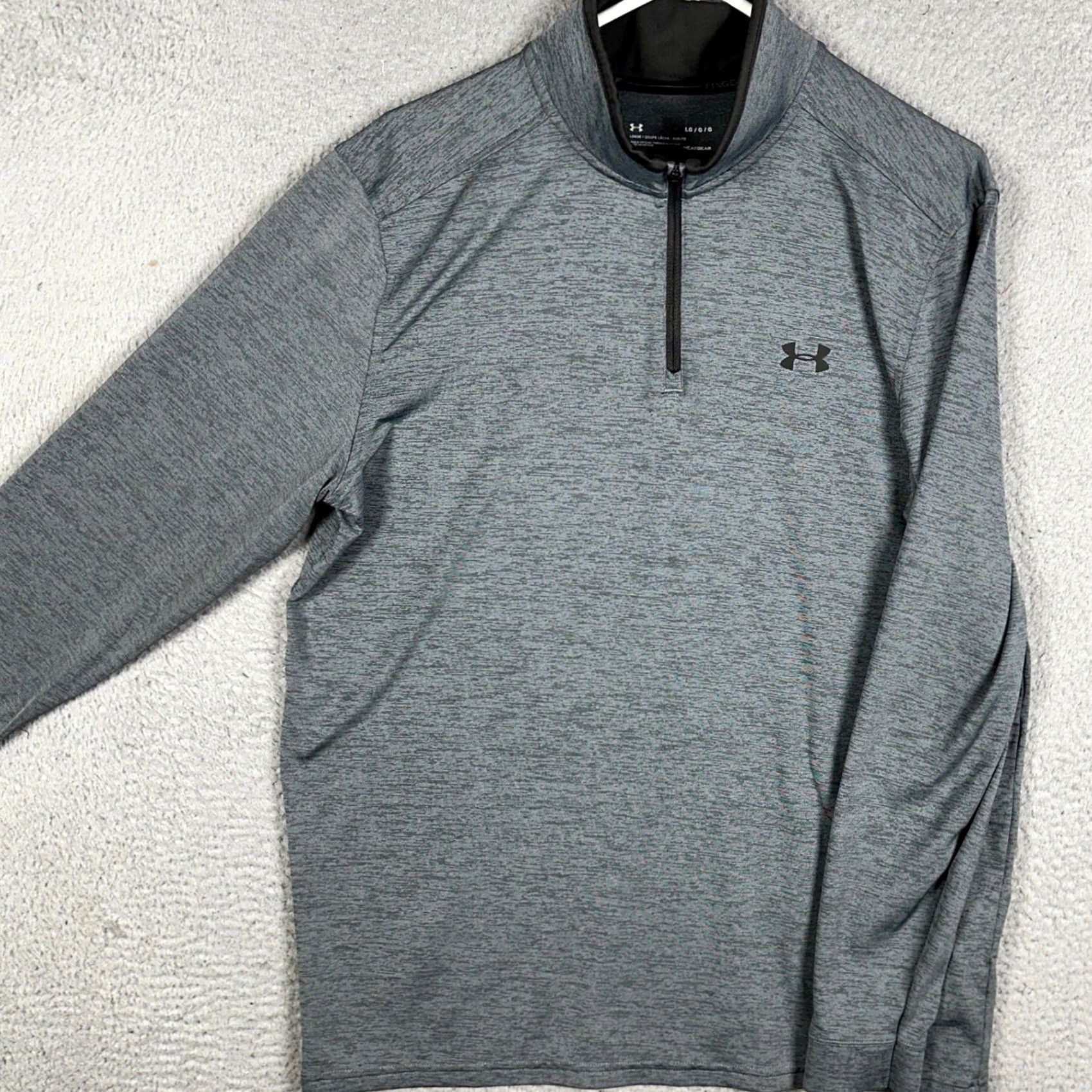 Under Armour VINTAGE? Under Armour Sweatshirt Mens L Grey HeatGear Quarter Zip Pullover Stretch Size US L / EU 52-54 / 3 - 2 Thumbnail