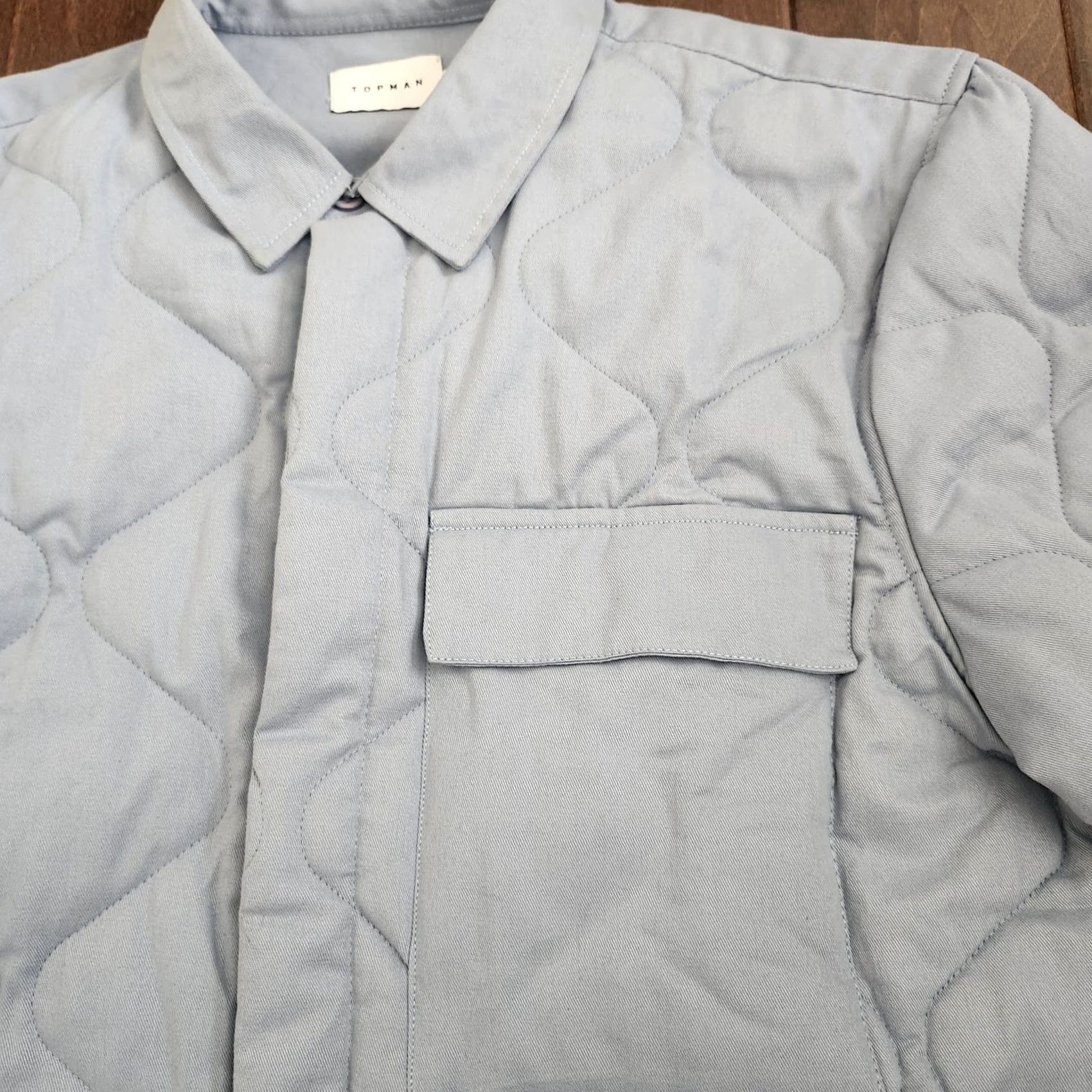Topman Topman Quilted Jacket Mens XL Blue Padded Size US XL / EU 56 / 4 - 5 Thumbnail
