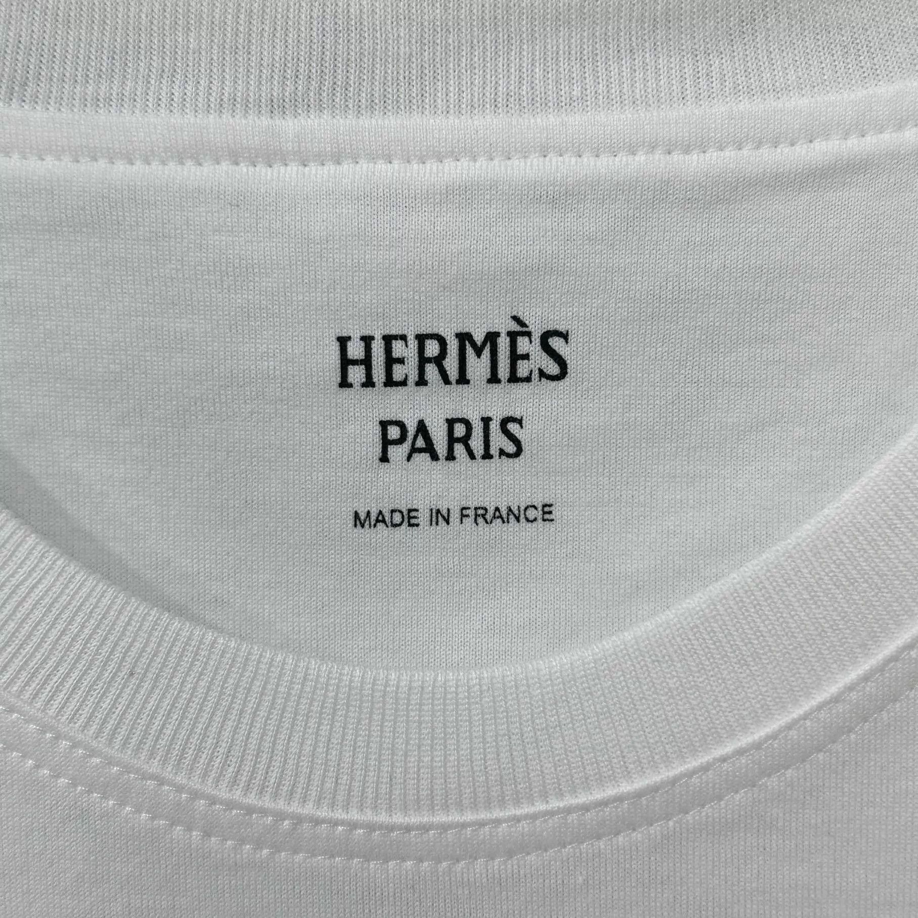 Hermes HERMES White Pocket Logo Short Sleeve 34 Size XS / US 0-2 / IT 36-38 - 4 Thumbnail