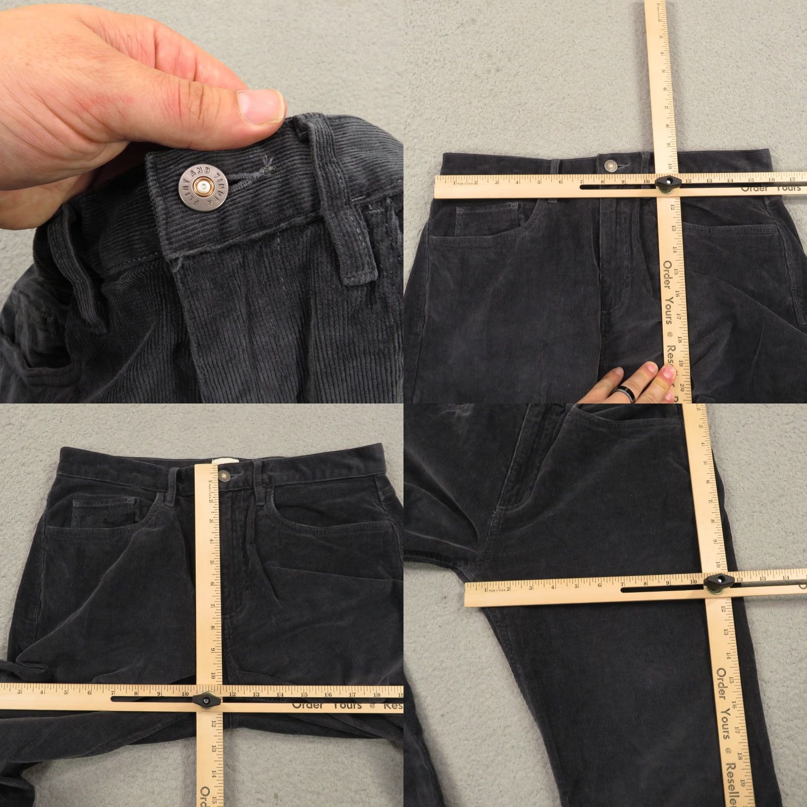 Flint And Tinder Flint and Tinder Pants Mens 30x32 Corduroy 365 Tapered Fit Charcoal Gray HB Huckberry HB Size US 30 / EU 46 - 8 Thumbnail