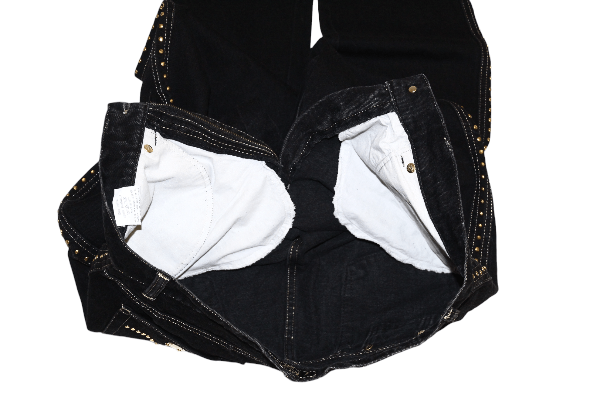 MCM RARE🔥90's MCM Studded Gold Taper Baggy Jeans Size US 32 / EU 48 - 15 Thumbnail