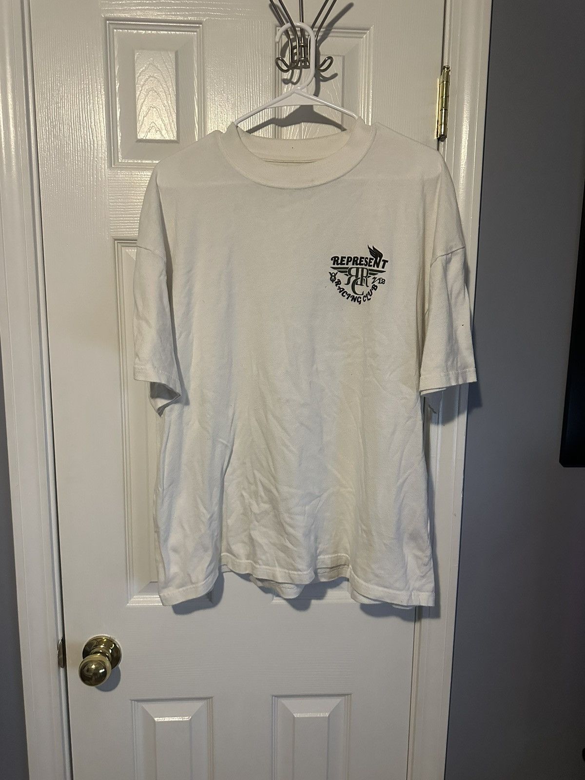 image of Represent Clo Racing T Shirt in White, Men's (Size Large)