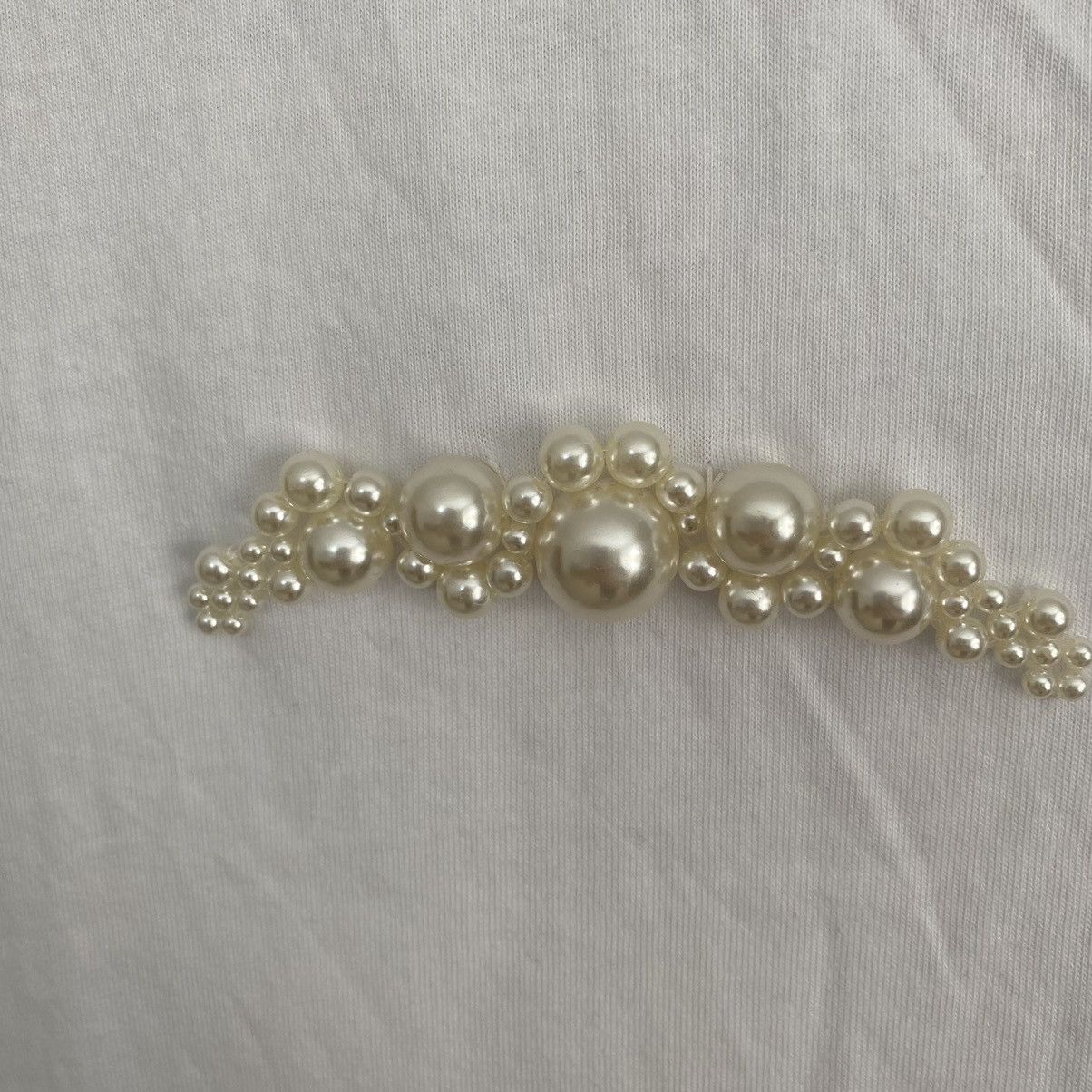 Band Tees SIMONE ROCHA X H&M WHITE COTTON APPLIQUE PEARL BEADED Size S / US 4 / IT 40 - 3 Thumbnail