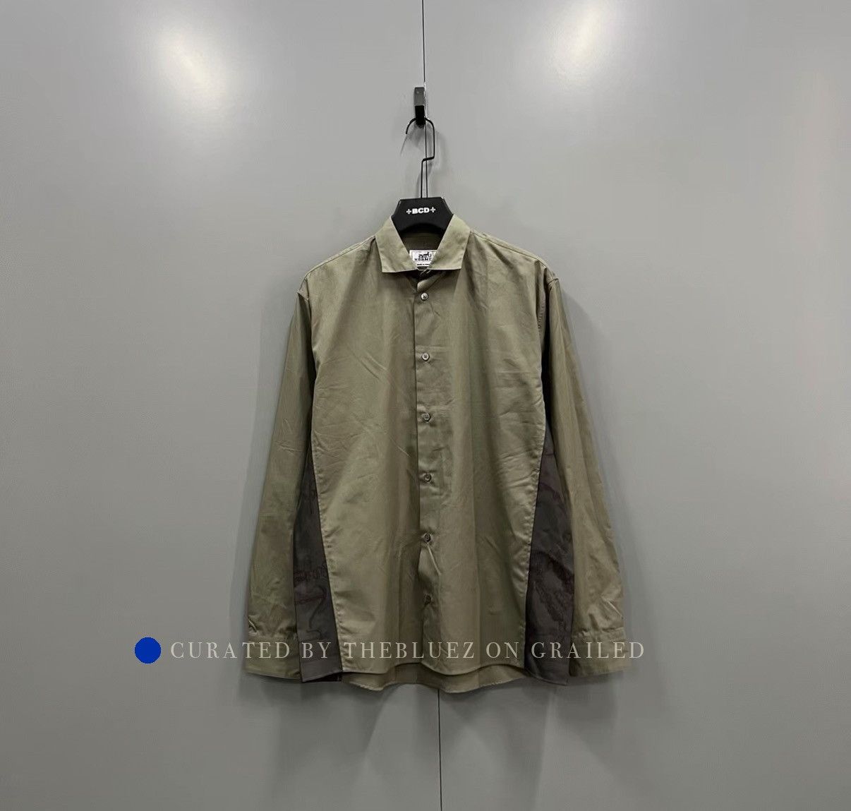 Hermes Color-blocked Green Button-Up Shirt Size US M / EU 48-50 / 2 - 1 Thumbnail