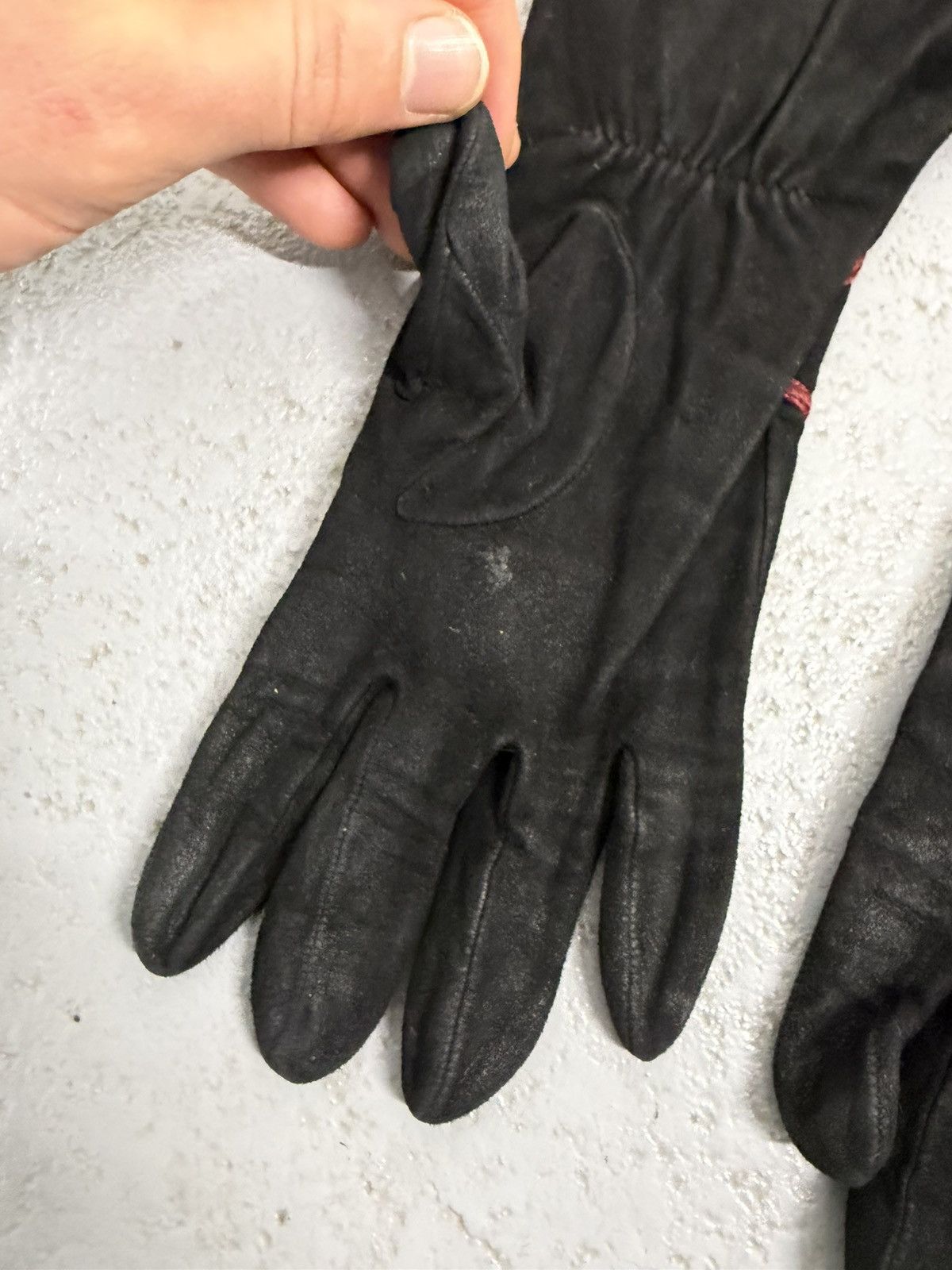 Bottega Veneta Vintage 90s Bottega Veneta Goussar Leather/ Silk Gloves Size ONE SIZE - 6 Thumbnail