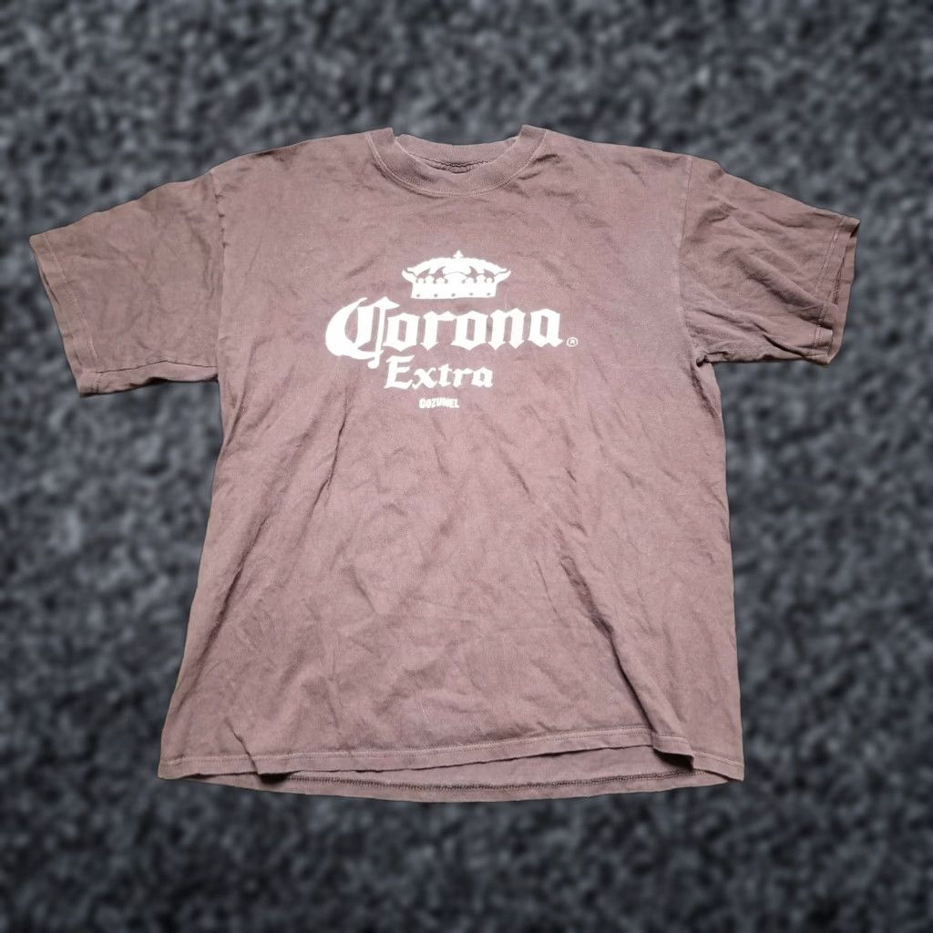 Vintage VINTAGE Corona Extra Beer T-Shirt Short Sleeve Men XL Brown Graphic Tee 90s Distressed Cozumel Size US XL / EU 56 / 4 - 1 Thumbnail