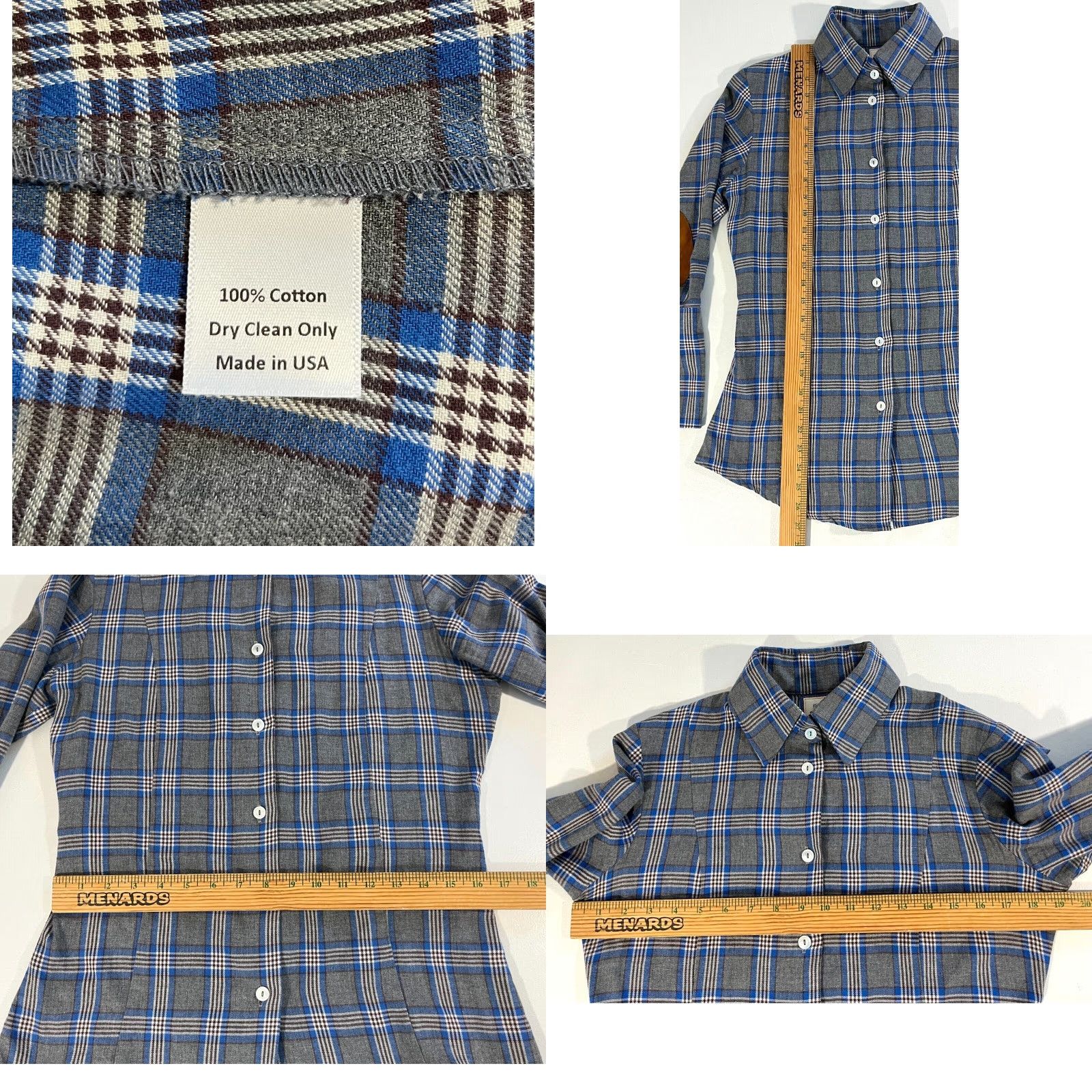 Vintage VINTAGE Bell by Alicia Bell Button-Up Flannel Shirt Ladies Plaid Gray Blue 6 Cap Sleeve? (Note: Not adding new details) Size M / US 6-8 / IT 42-44 - 8 Thumbnail