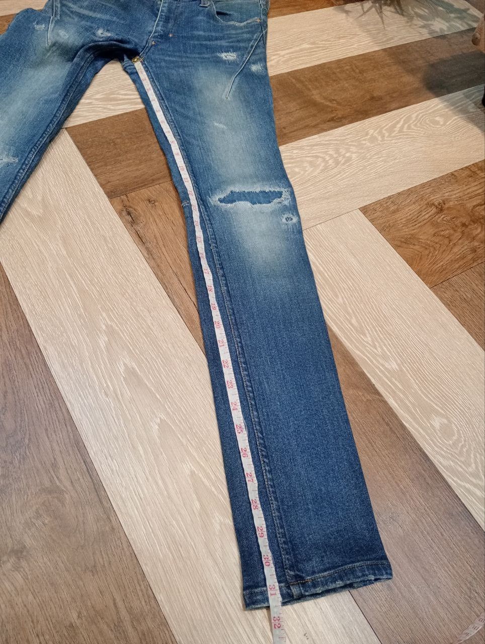 Number (N)ine NUMBER NINE x STUDIOUS BLUE DENIM STRETCH SKINNY PANTS Size US 29 - 14 Thumbnail