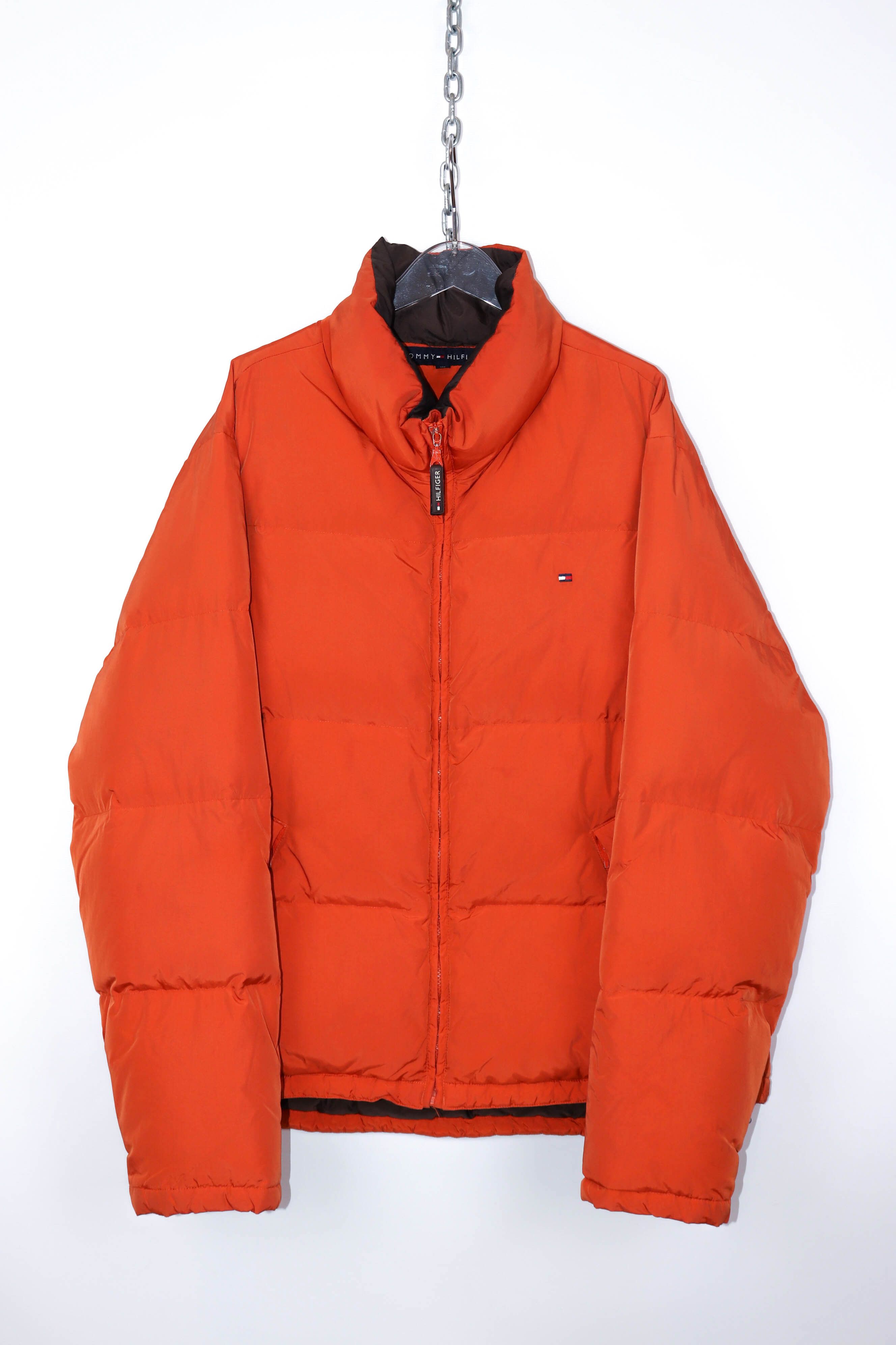 Tommy Hilfiger Tommy Hilfiger Vintage Orange Nylon Down Puffer Jacket Size US L / EU 52-54 / 3 - 1 Thumbnail