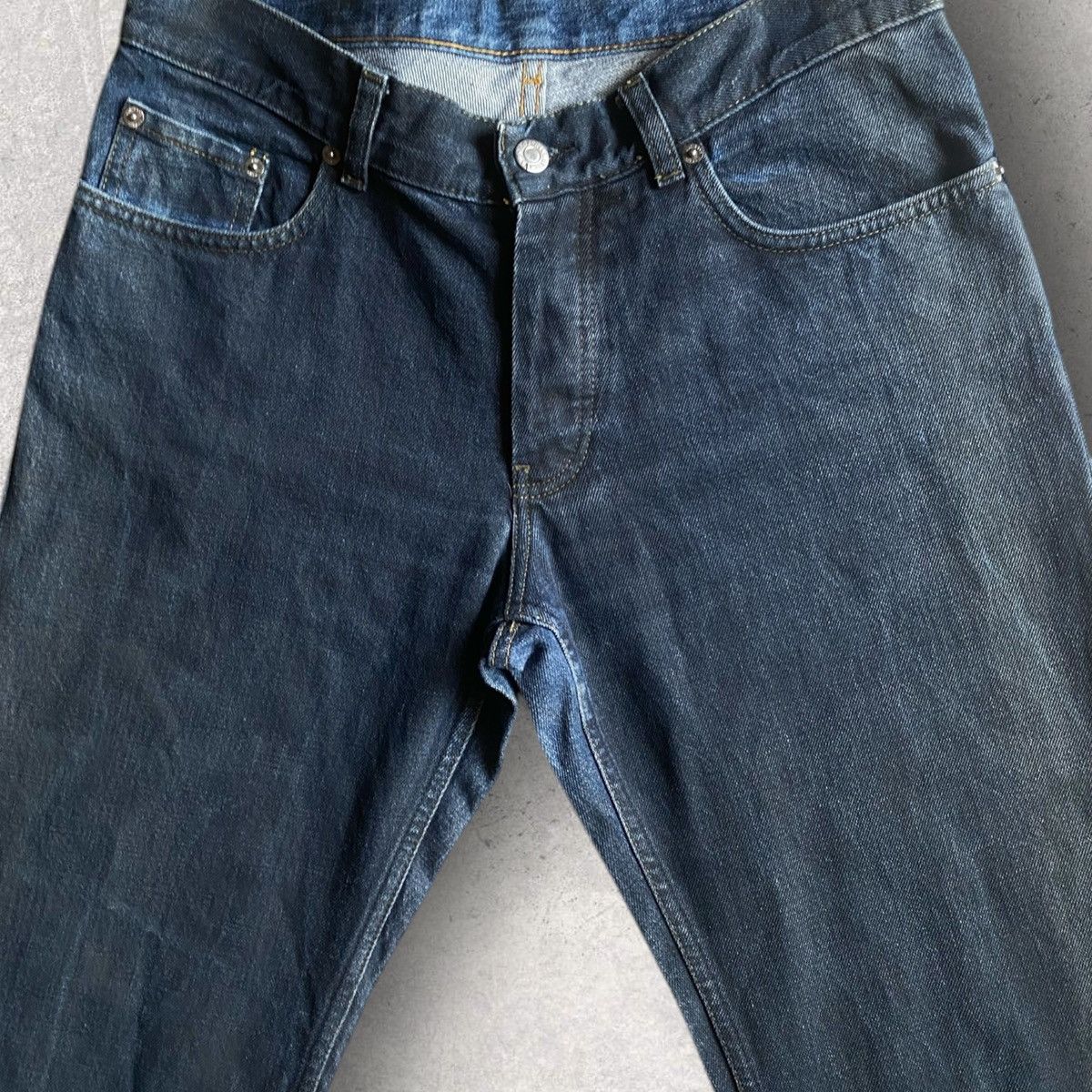 Helmut Lang Archive Coatd Denim Low Waist Contour Fit Size US 31 - 1 Thumbnail