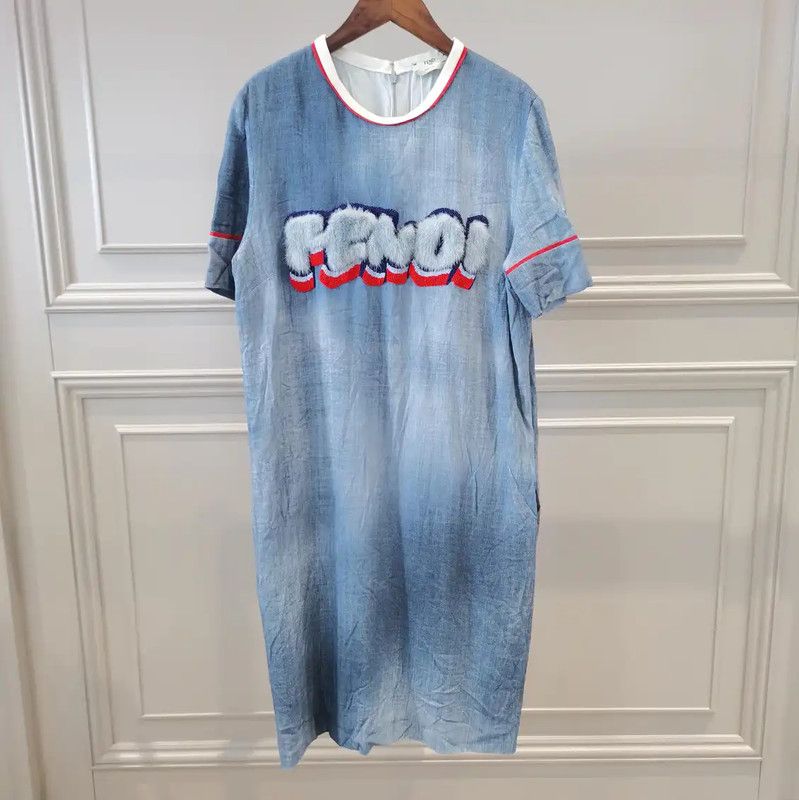 Fendi Fendi Blue Tie-Dye Short Sleeve T-Shirt 0089 Size S / US 4 / IT 40 - 1 Thumbnail