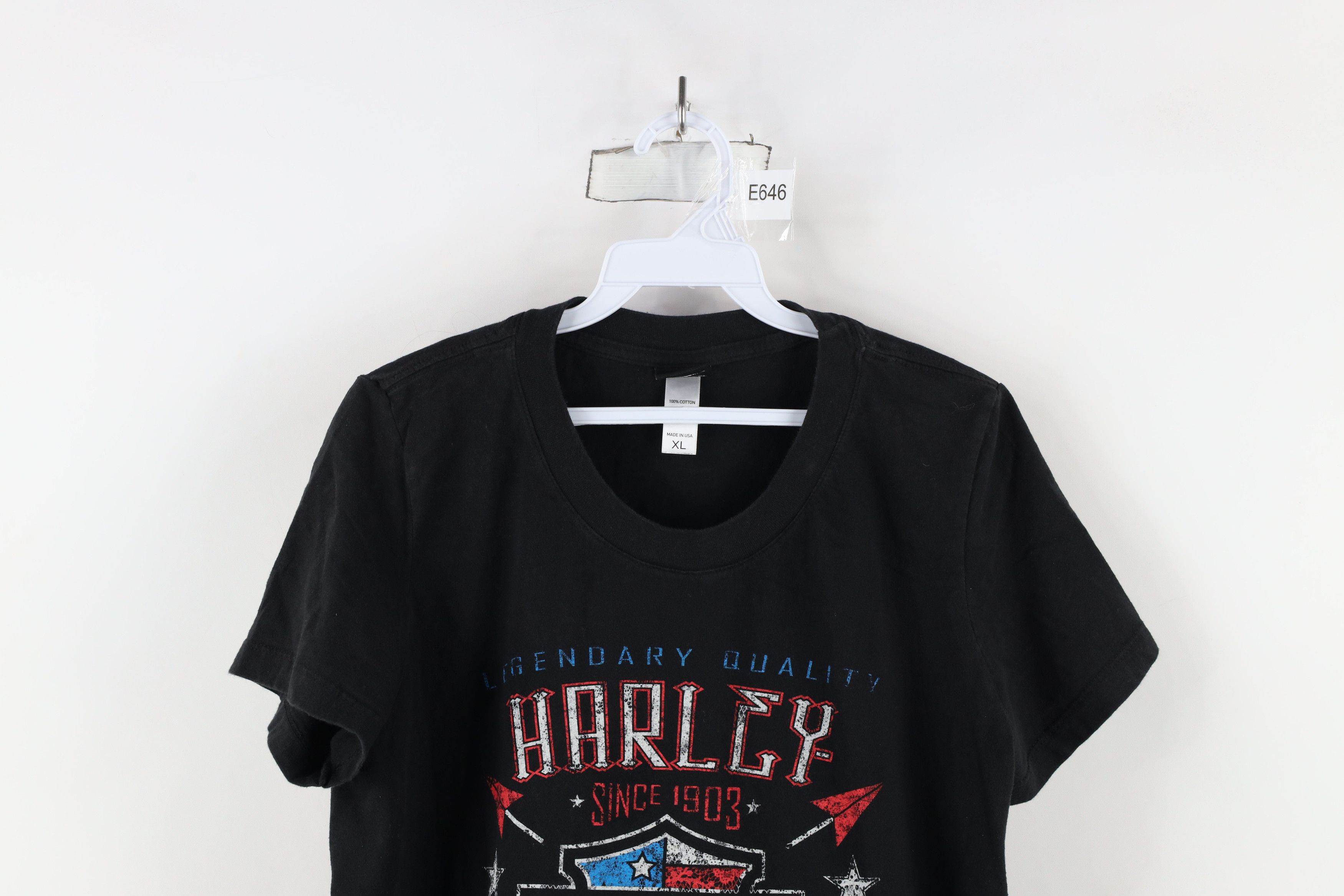 Harley Davidson × Vintage Y2K Harley Davidson Spell Out Flag Arrow T-Shirt Black USA Size XL / US 12-14 / IT 48-50 - 2 Thumbnail