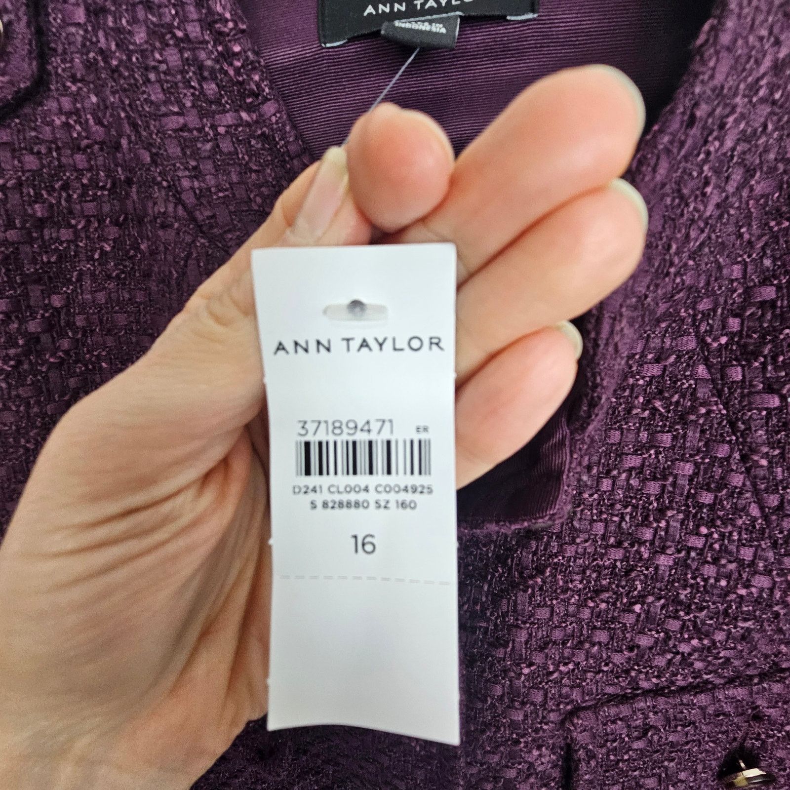 Ann Taylor NEW Ann Taylor Blazer Purple Button Front Jacket Women 16 Size XXL / US 16-18 / IT 52-54 - 7 Thumbnail