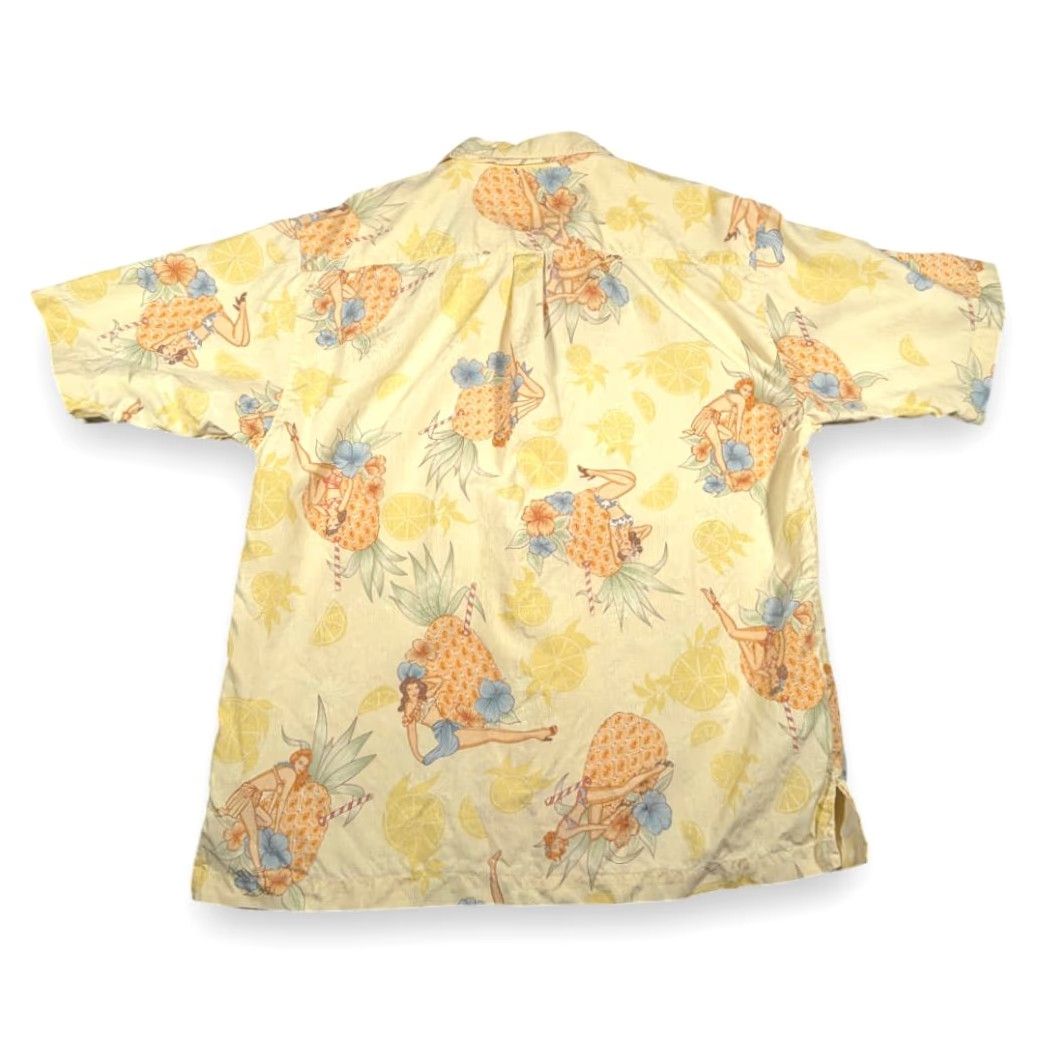 Tommy Bahama VINTAGE Tommy Bahama Hawaiian Shirt Adult MEDIUM Yellow Silk Pinup Girl Camp Y2K Size US M / EU 48-50 / 2 - 3 Thumbnail