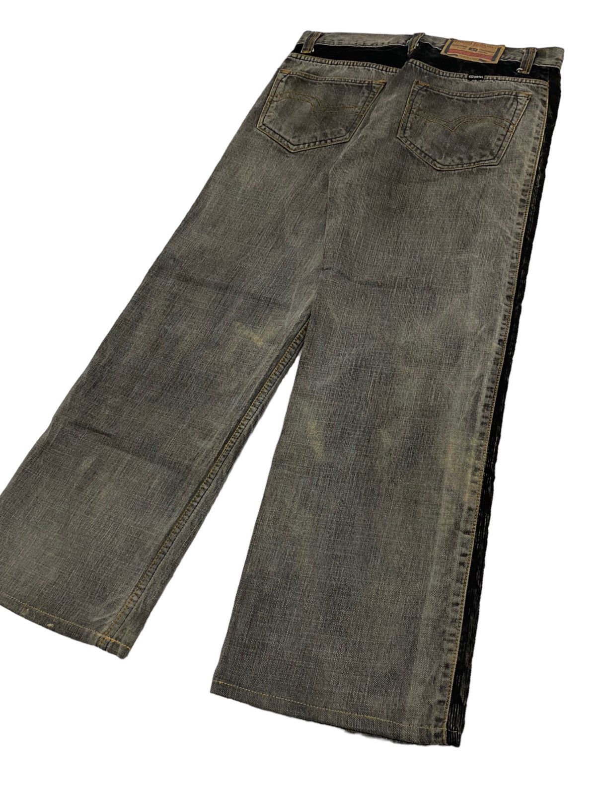 Le Grande Bleu (L.G.B.) Diesel Jeans Industry Baggy Liner Corduroy Side Faded Size US 33 - 8 Thumbnail
