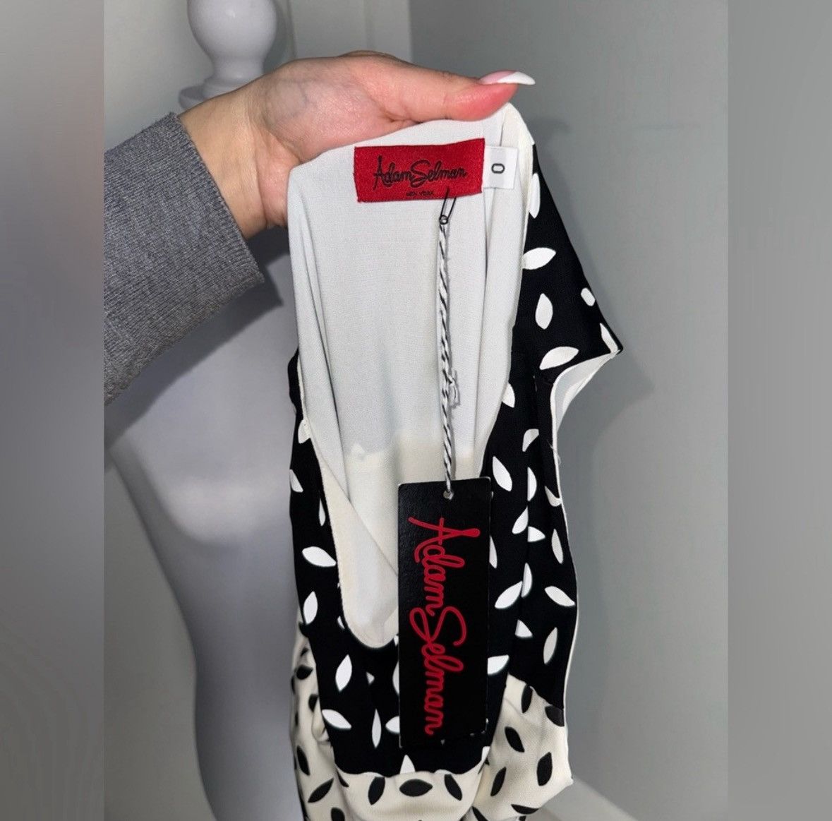 Adam Selman Adam Selman Black & Ivory Patterned Column Maxi Dress/Size 0 Size XXS / US 00 / IT 34 - 7 Thumbnail