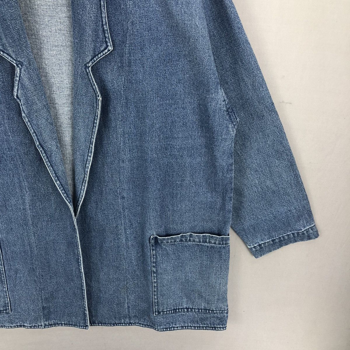 Number (N)ine Vintage Kastane Washed Denim Kimono Lab Coat Size US L / EU 52-54 / 3 - 3 Thumbnail
