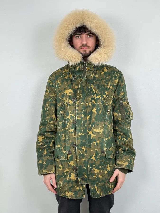 A.P.C. A.P.C. Military Camo Green Fox Fur Hooded Jacket Size US L / EU 52-54 / 3 - 2 Thumbnail