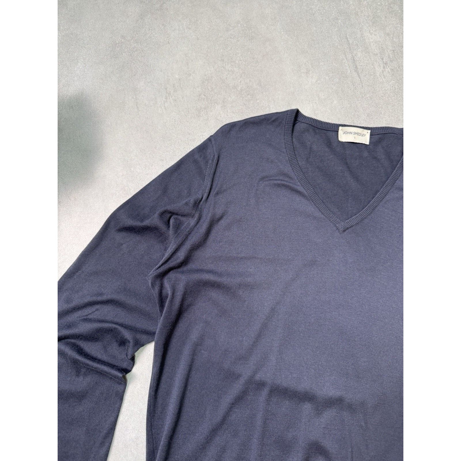 John Smedley John Smedley V Neck Men Sweater Cotton Jumper Pullover Size US L / EU 52-54 / 3 - 2 Thumbnail