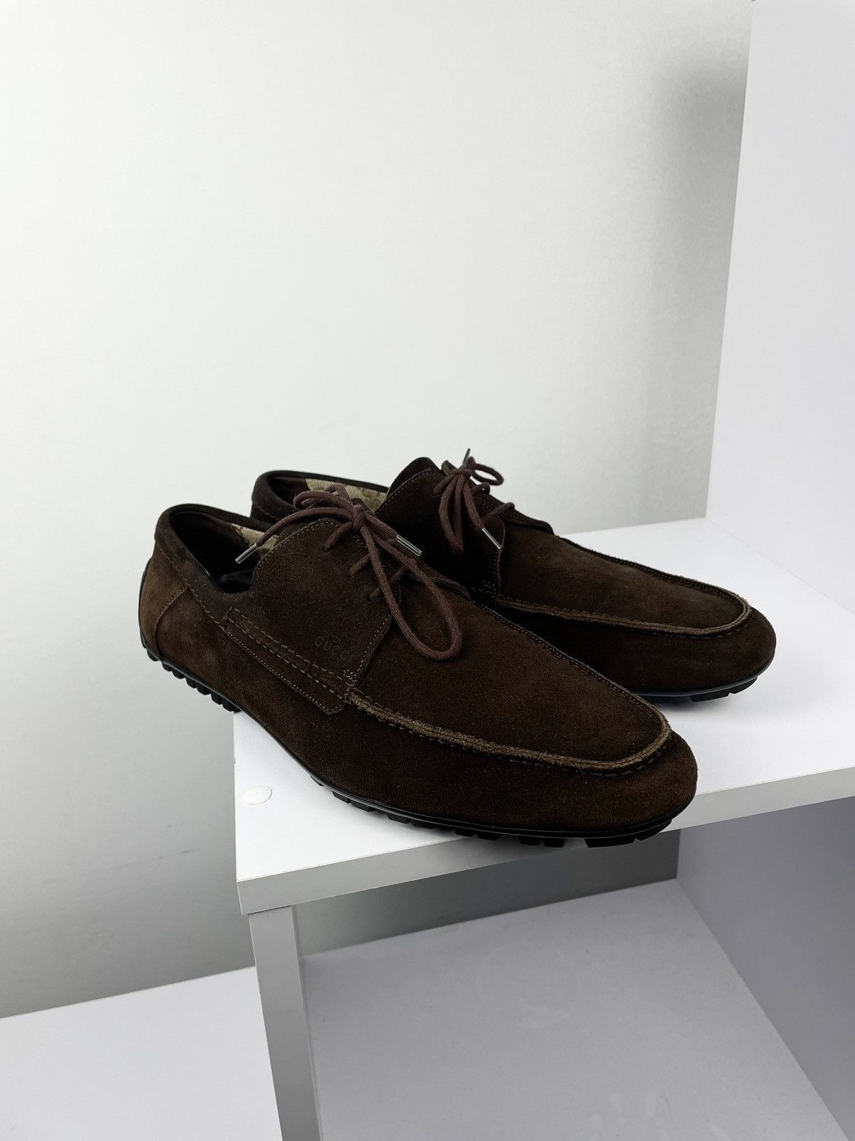 Gucci Vintage Gucci Size 9 Dark Brown Suede Leather Loafers Shoes Size US 8.5 / EU 41-42 - 2 Thumbnail