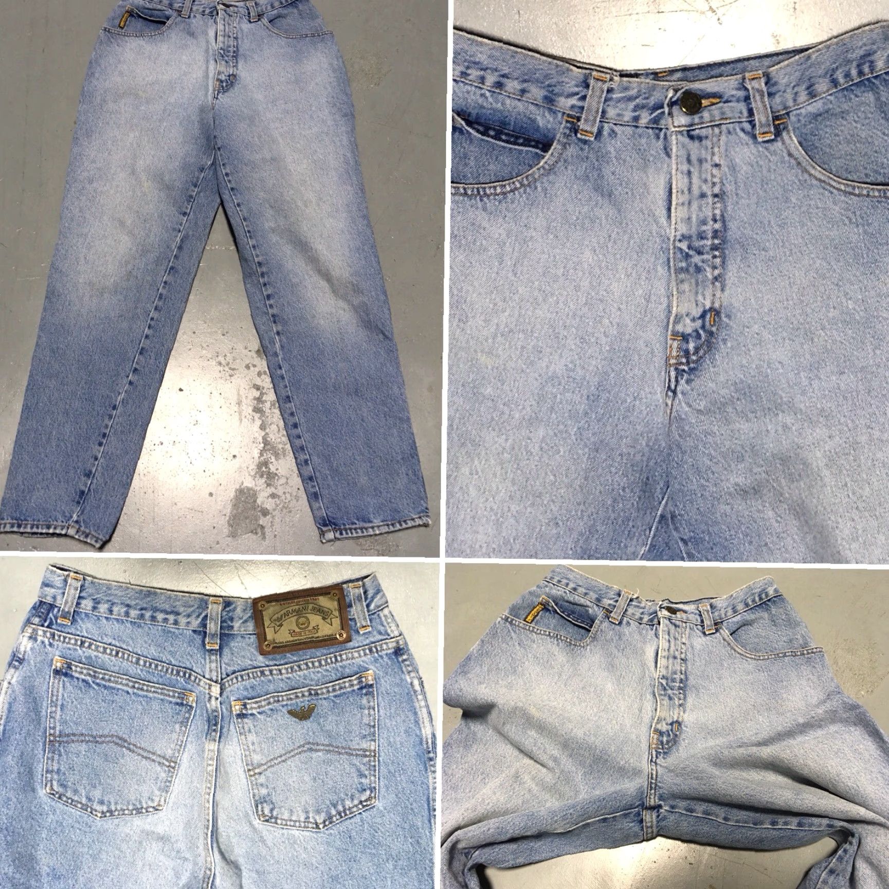 Armani VINTAGE Armani Jeans 28 Waist 32 80s 90s Blue Denim High Waist Regular Mens Size US 28 / EU 44 - 7 Thumbnail