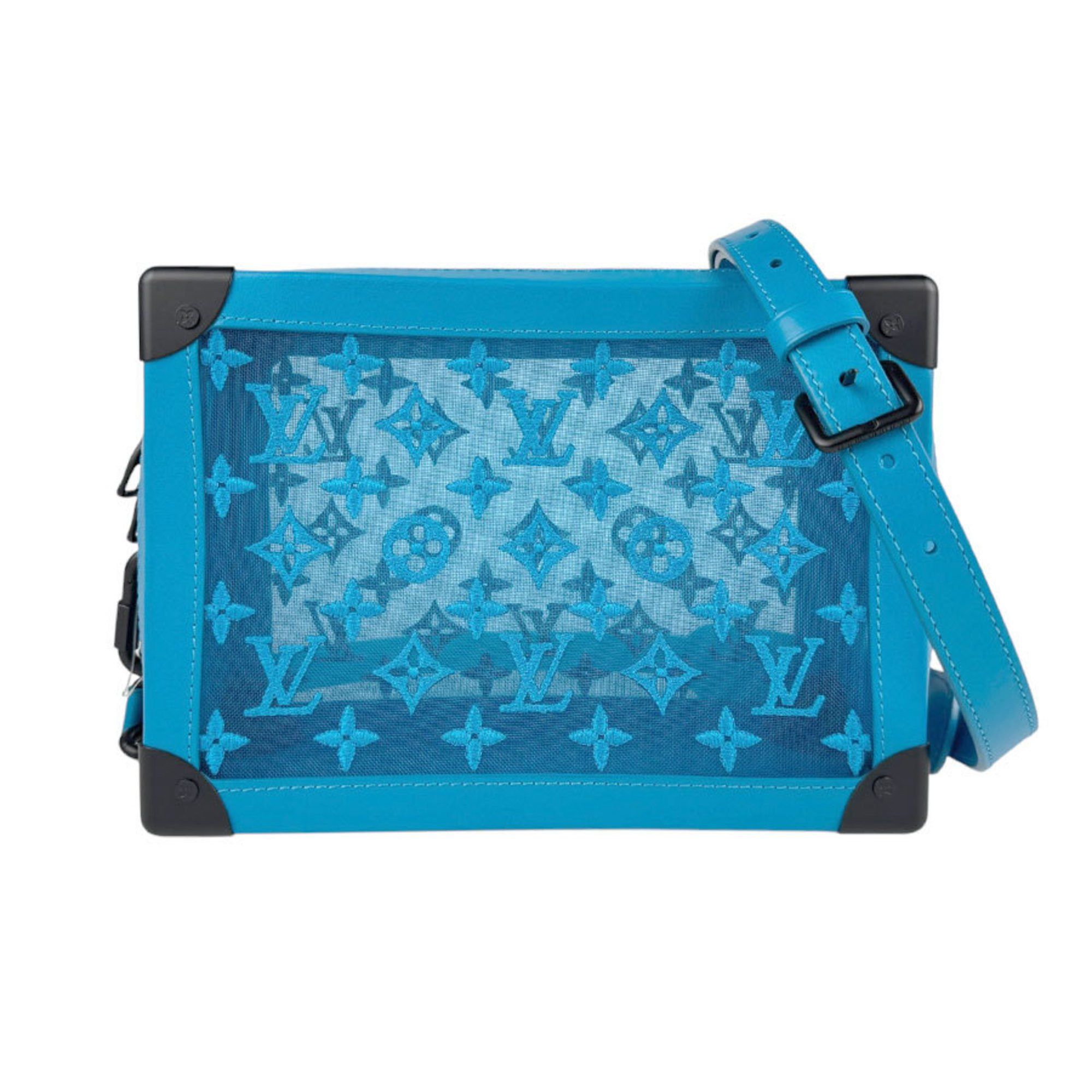 Louis Vuitton Shoulder Bag Monogram Soft Trunk Mesh Turquoise
