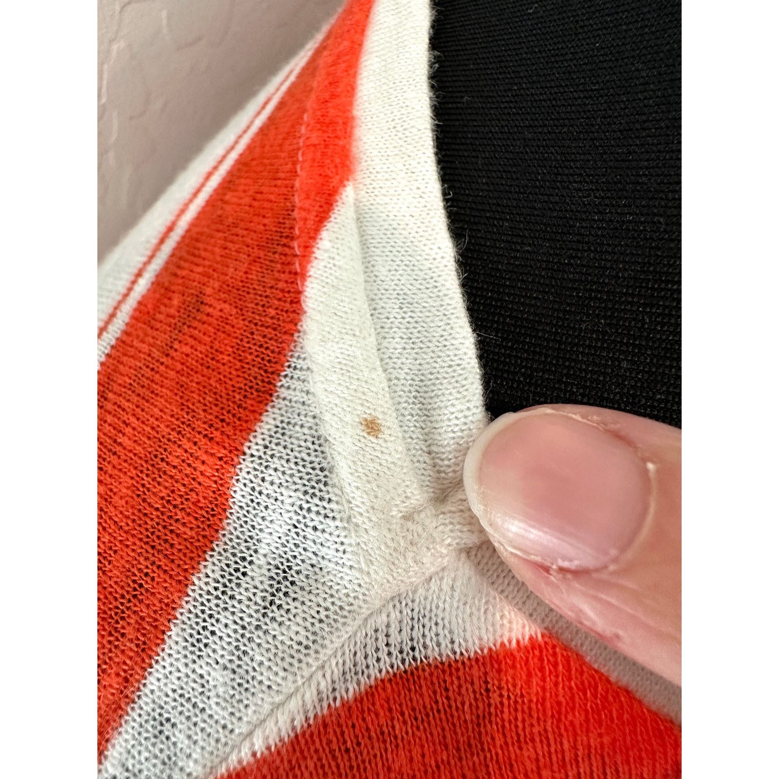 LK Bennett L.K.BENNETT | Orange White Striped Linen 3/4 Sleeve Top Size L / US 10 / IT 46 - 7 Thumbnail