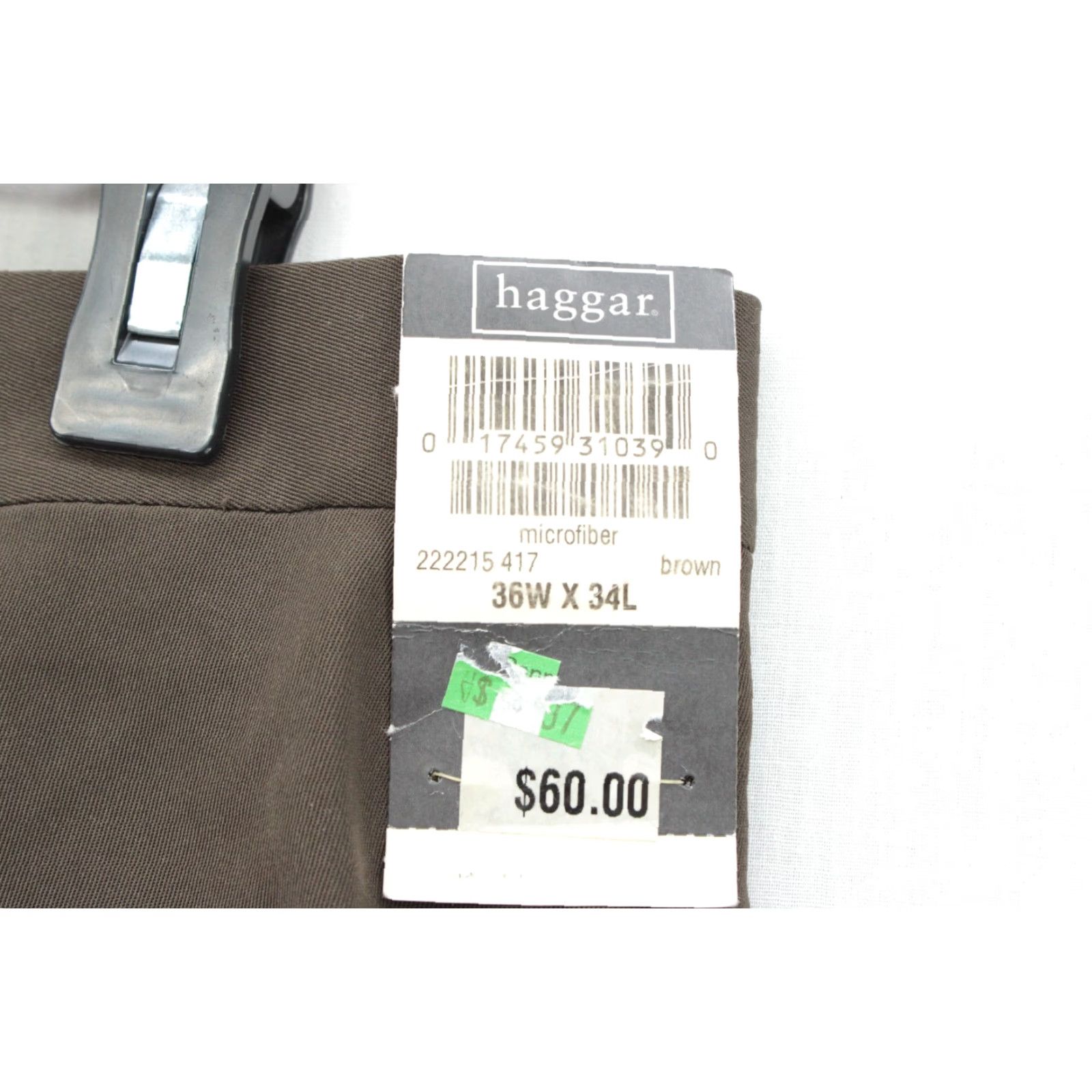Haggar Haggar Dress Pants Mens 36X32 Brown Pleated Polyester Office Preppy Casual Pants Adult Regular Brown Size US 36 / EU 52 - 7 Thumbnail