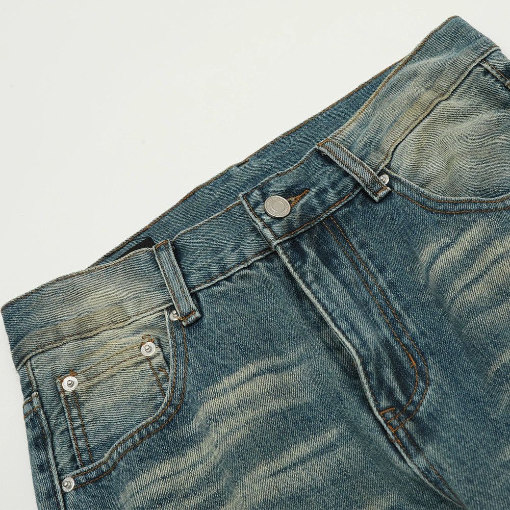 Vintage American men's distressed straight gradient washed jeans Size US 32 / EU 48 - 4 Thumbnail